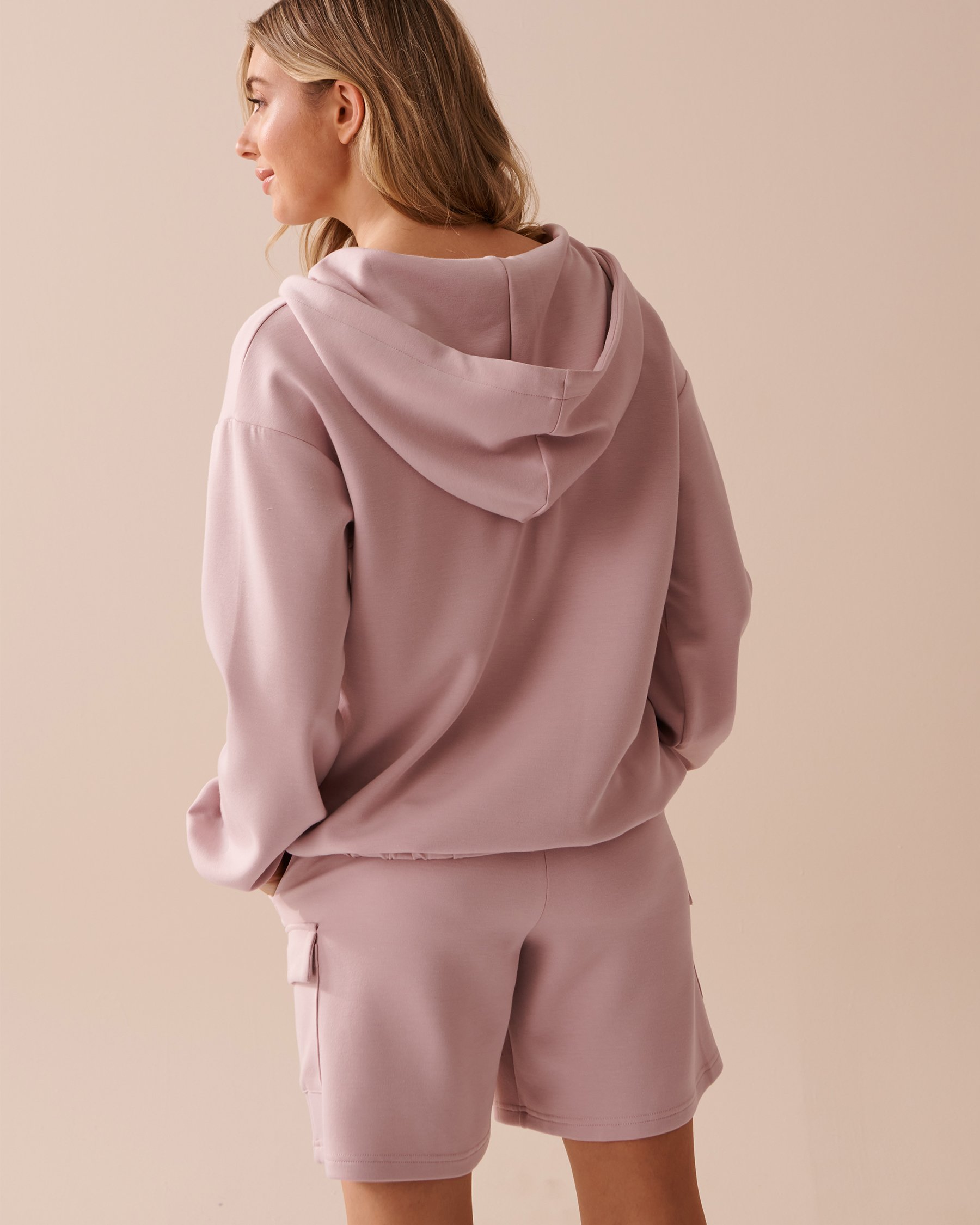 LA VIE EN ROSE Zip-up Hoodie Dusty Rose 50100085 - View2