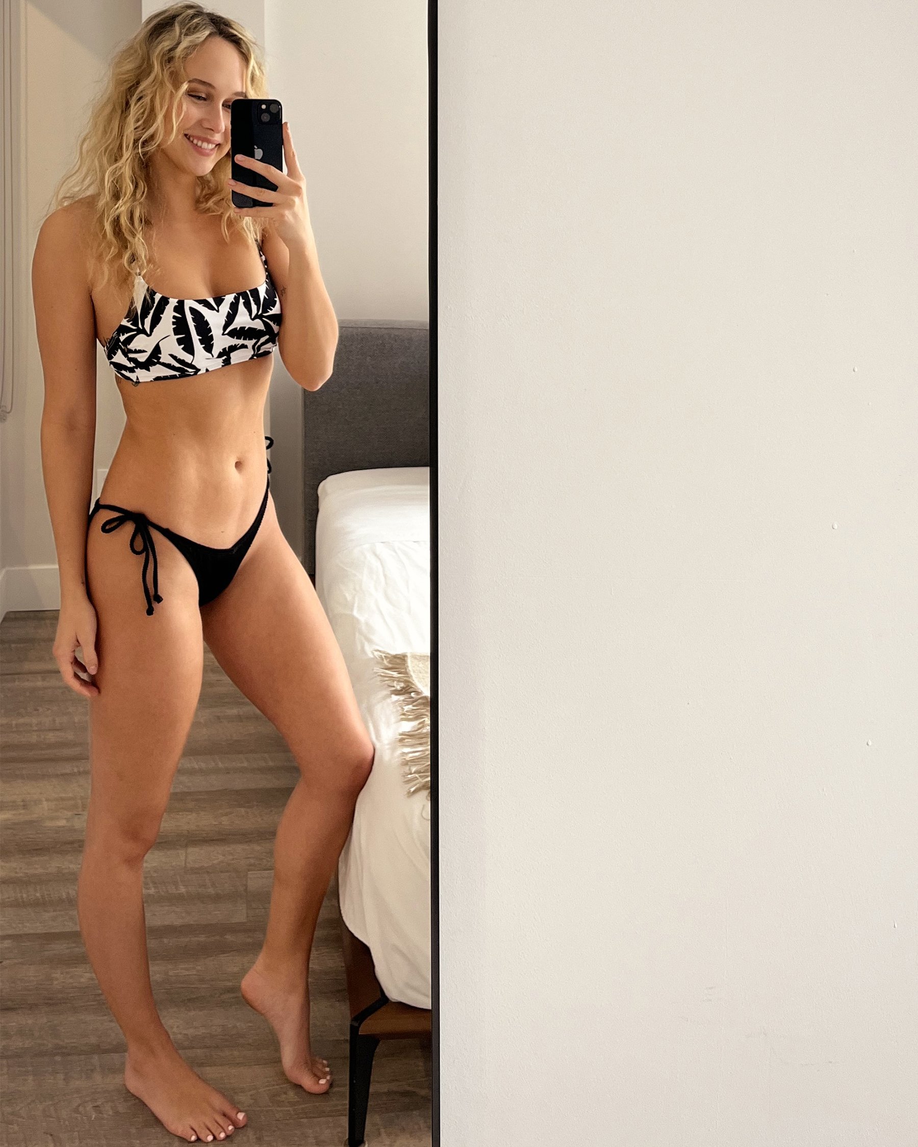 LA VIE EN ROSE AQUA MONOCHROME FOLIAGE Bralette Bikini Top Monochrome Foliage 70100596 - View8