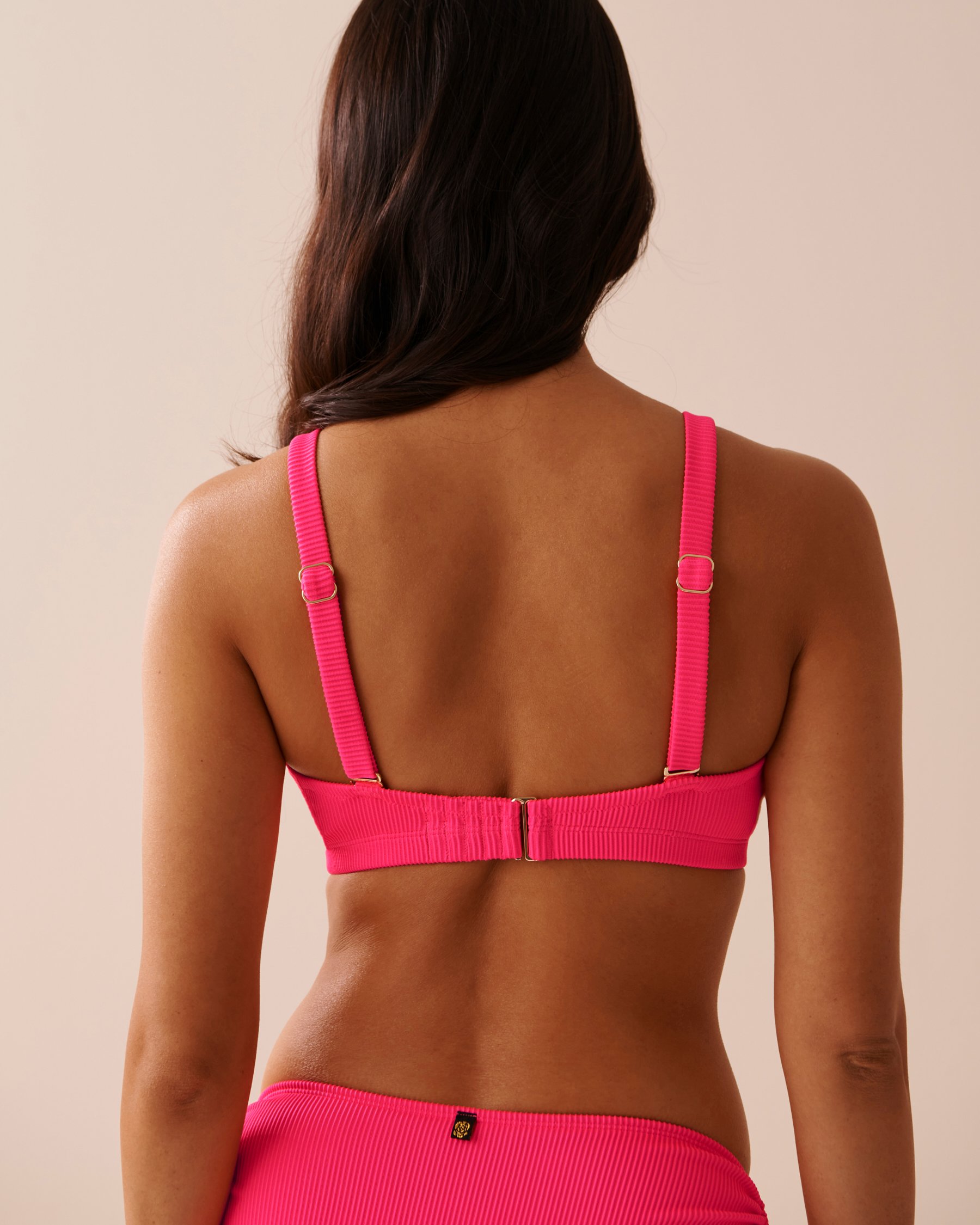 LA VIE EN ROSE AQUA Haut de bikini triangle bonnet D texturé ROSE ÉLECTRIQUE Rose électrique 70100594 - Voir6