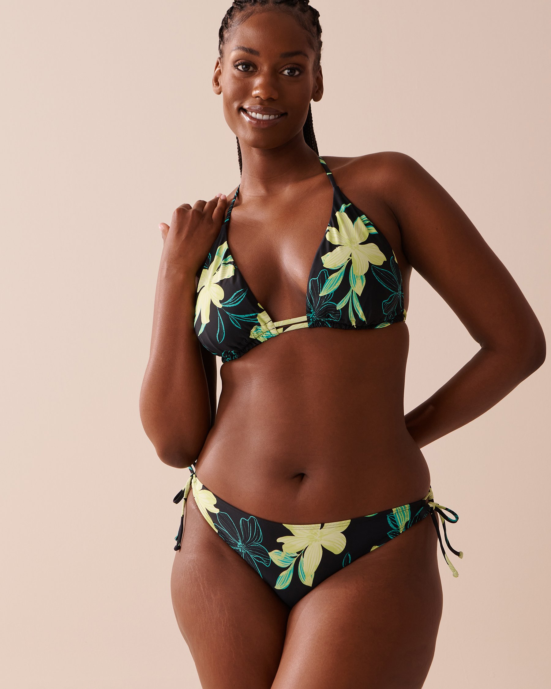 LA VIE EN ROSE AQUA FLORAL ZEST Side Tie Bikini Bottom Floral Zest 70300551 - View4