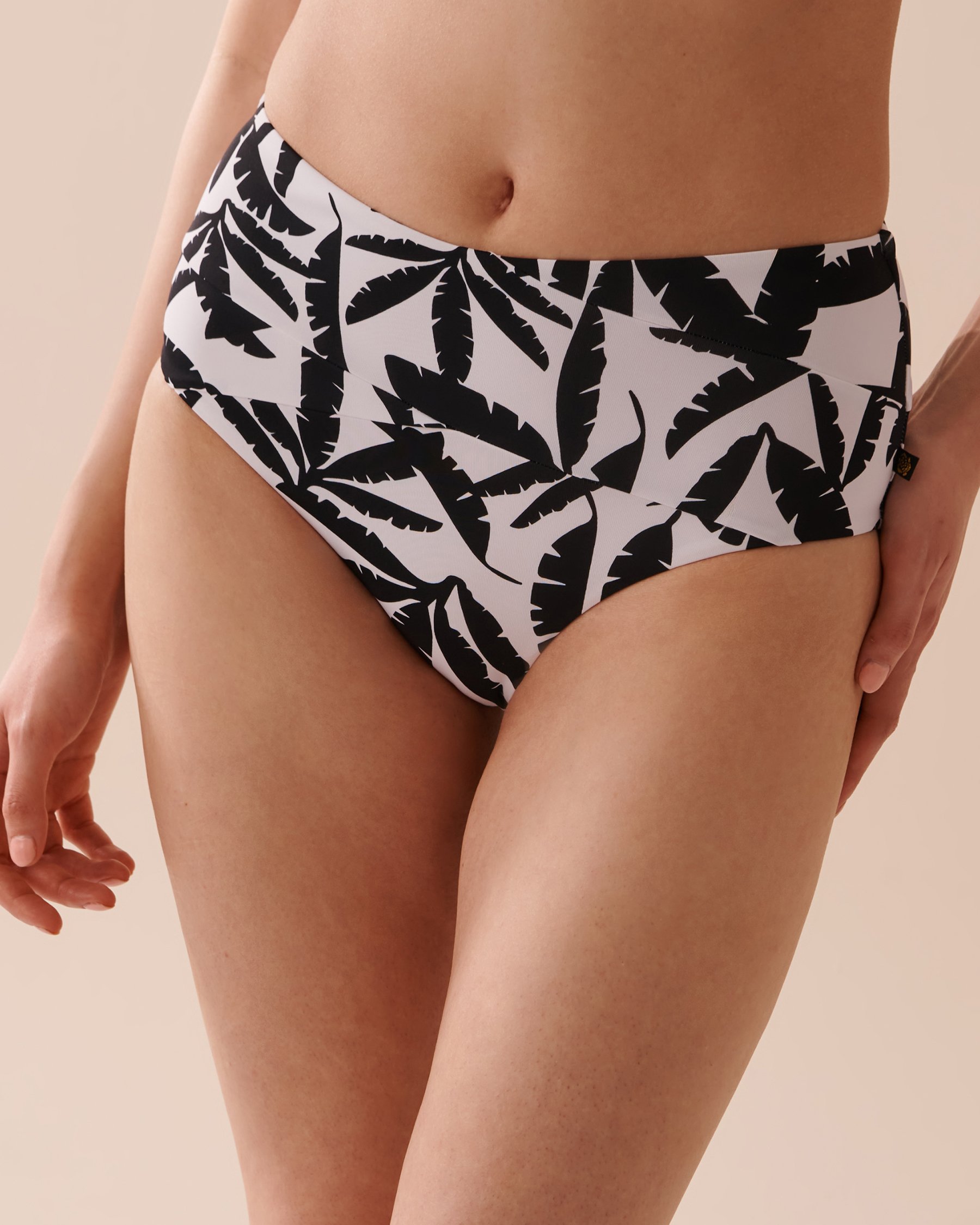 LA VIE EN ROSE AQUA Bas de bikini taille haute FEUILLAGE MONOCHROME Feuillage monochrome 70300554 - Voir1