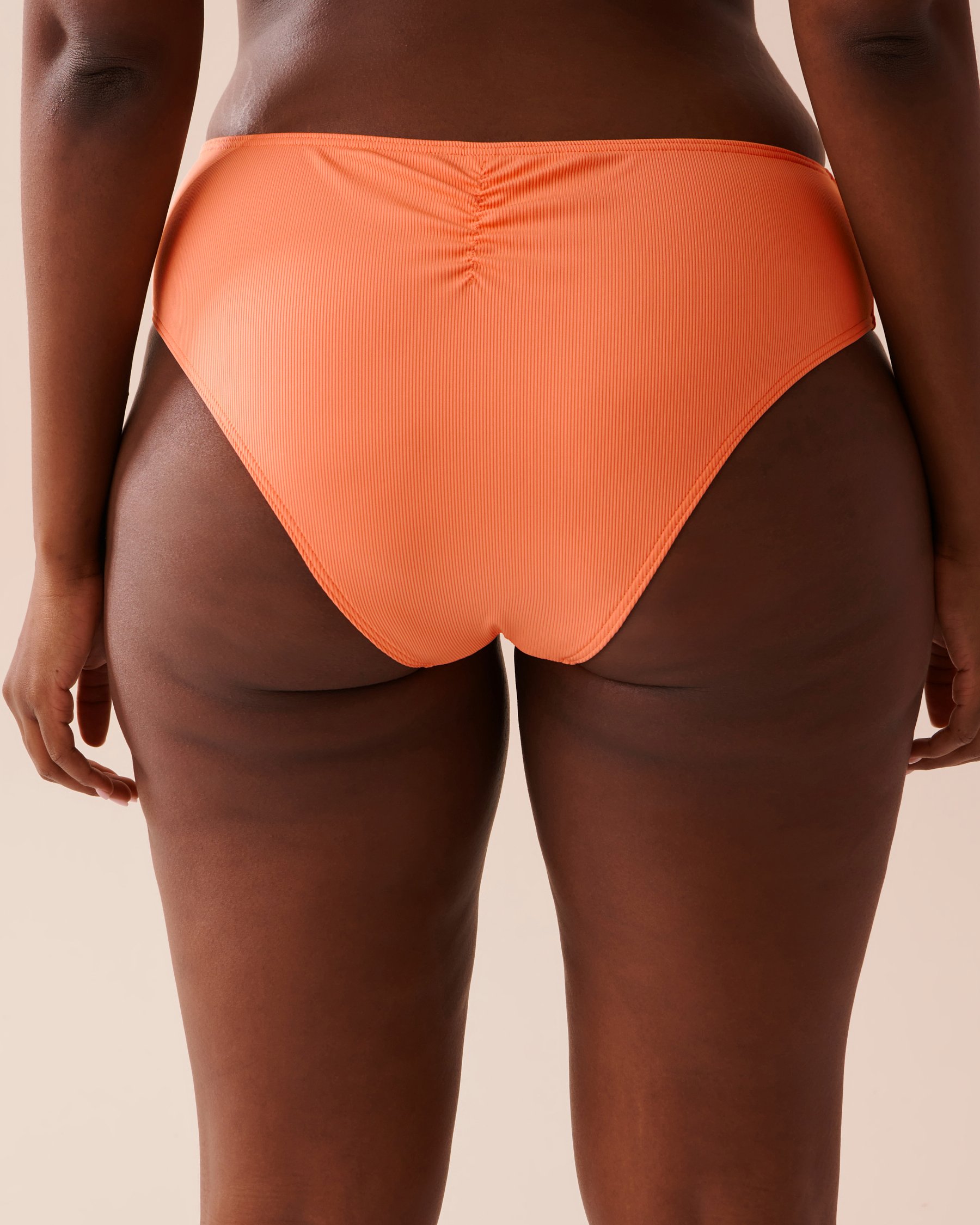 LA VIE EN ROSE AQUA PAPAYA Recycled Fibers Mid Waist Cheeky Bikini Bottom Papaya 70300561 - View2