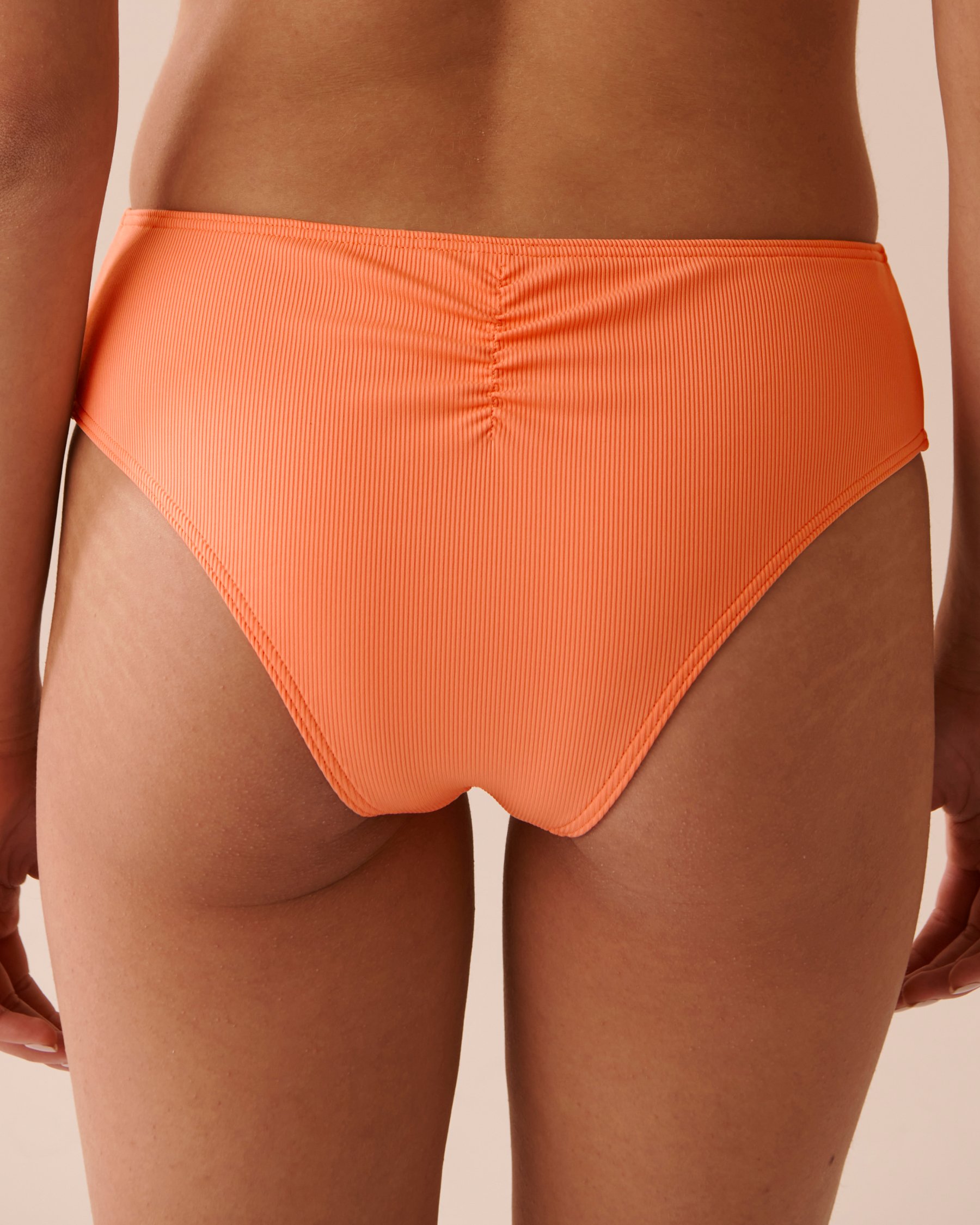 LA VIE EN ROSE AQUA PAPAYA Recycled Fibers Mid Waist Cheeky Bikini Bottom Papaya 70300561 - View5