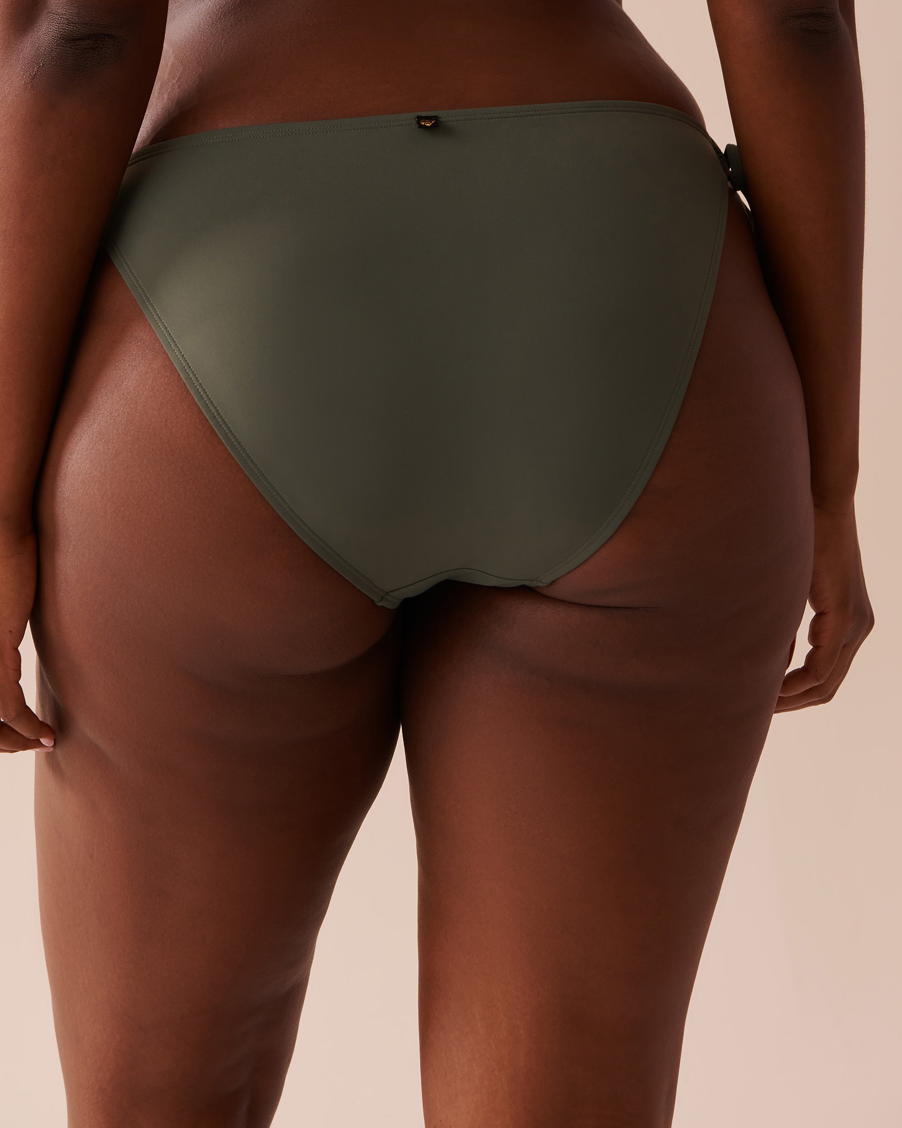 LA VIE EN ROSE AQUA KHAKI Side Tie Brazilian Bikini Bottom Khaki 70300562 - View2