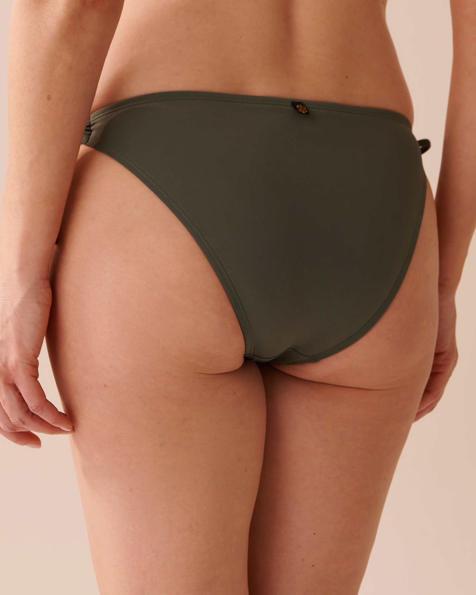 LA VIE EN ROSE AQUA KHAKI Side Tie Brazilian Bikini Bottom Khaki 70300562 - View5