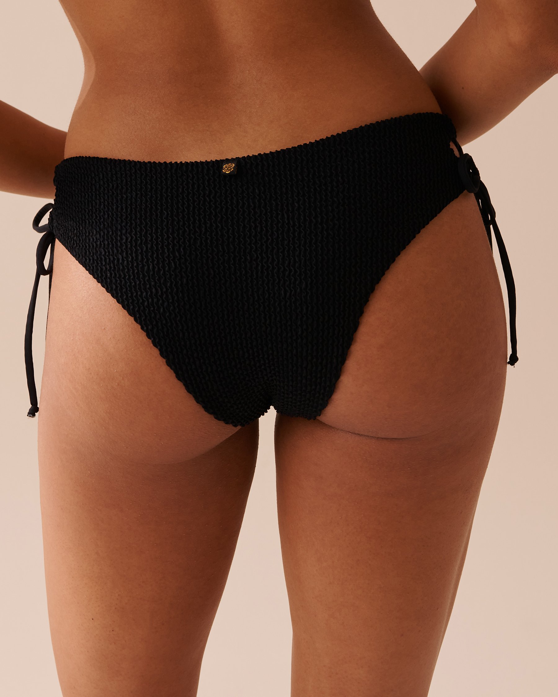 LA VIE EN ROSE AQUA TEXTURED Cheeky Bikini Bottom Black 70300565 - View3