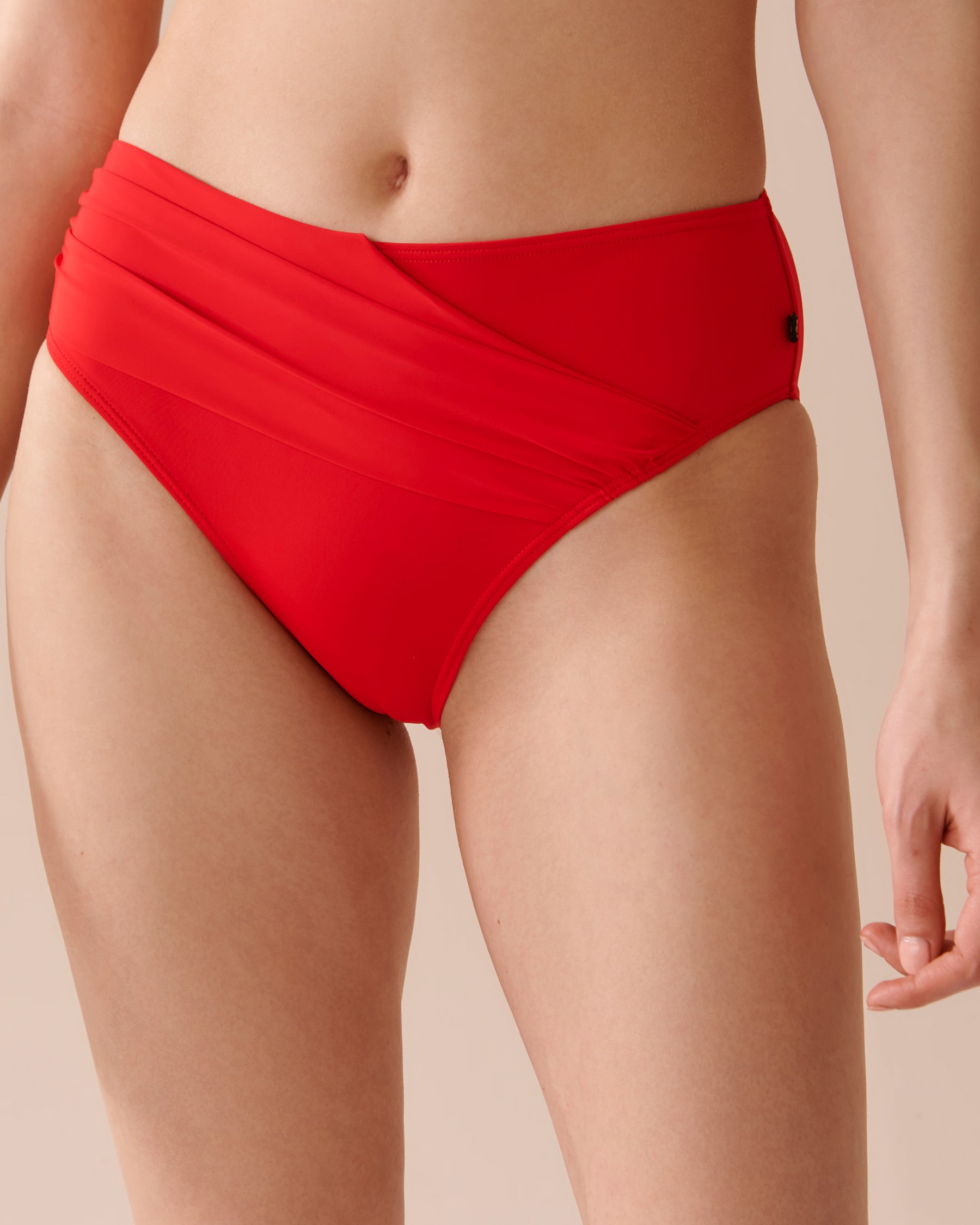 LA VIE EN ROSE AQUA Bas de bikini taille mi-haute ROUGE BRÛLANT Rouge brûlant 70300580 - Voir1