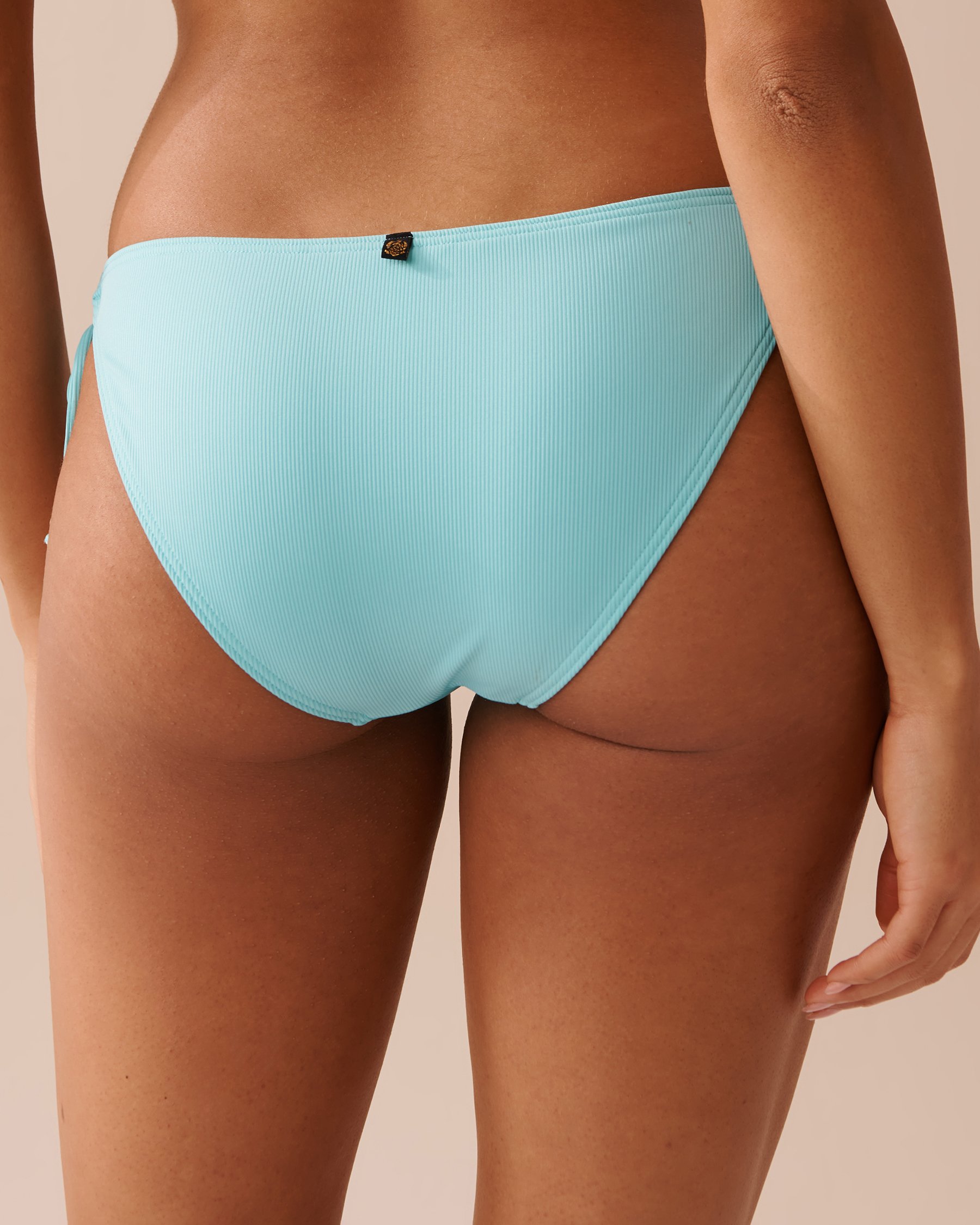 LA VIE EN ROSE AQUA SKY BLUE Recycled Fibers Side Tie Brazilian Bikini Bottom Sky Blue 70400120 - View5
