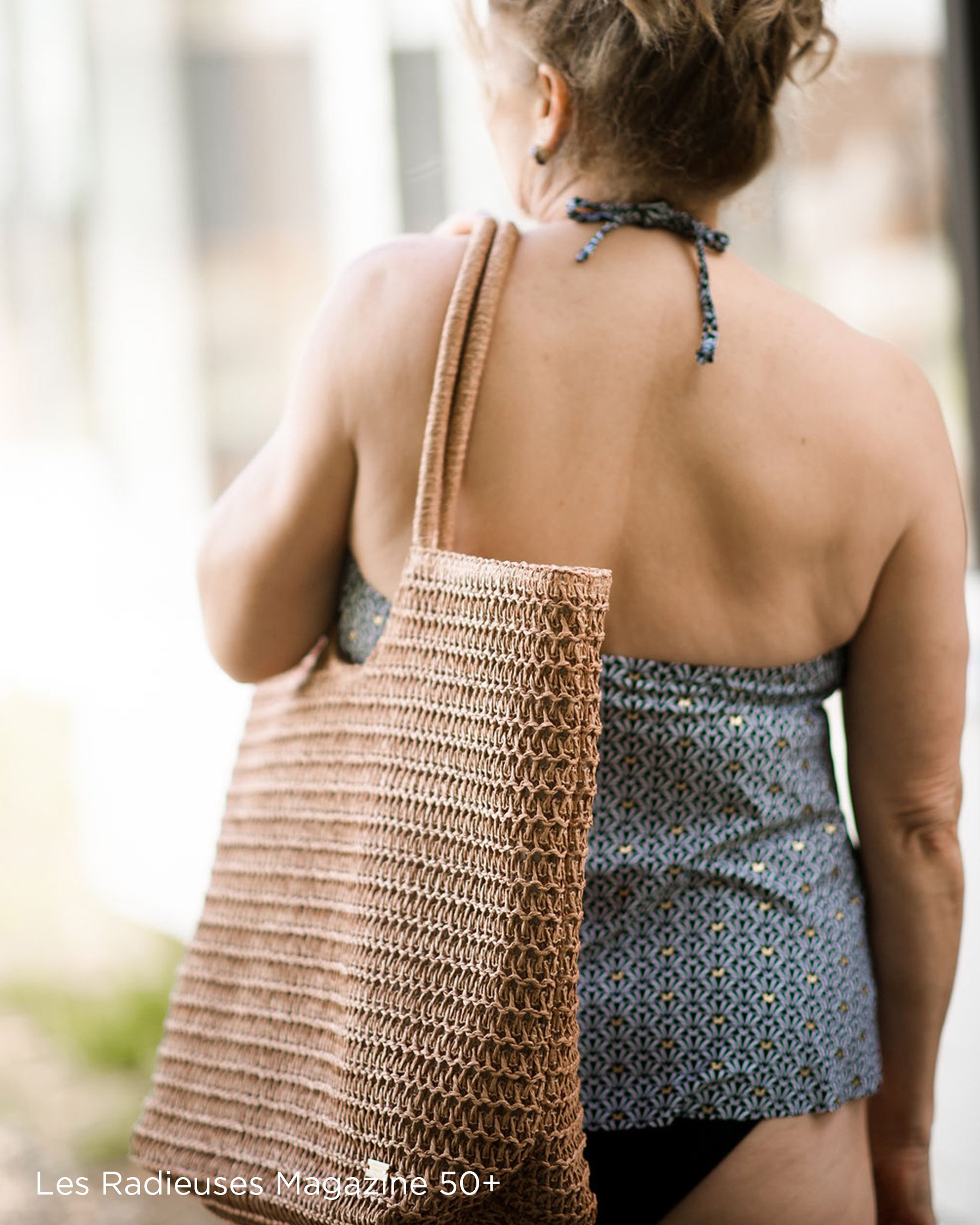 LA VIE EN ROSE AQUA Straw Bag Milk coffee 80500097 - View4