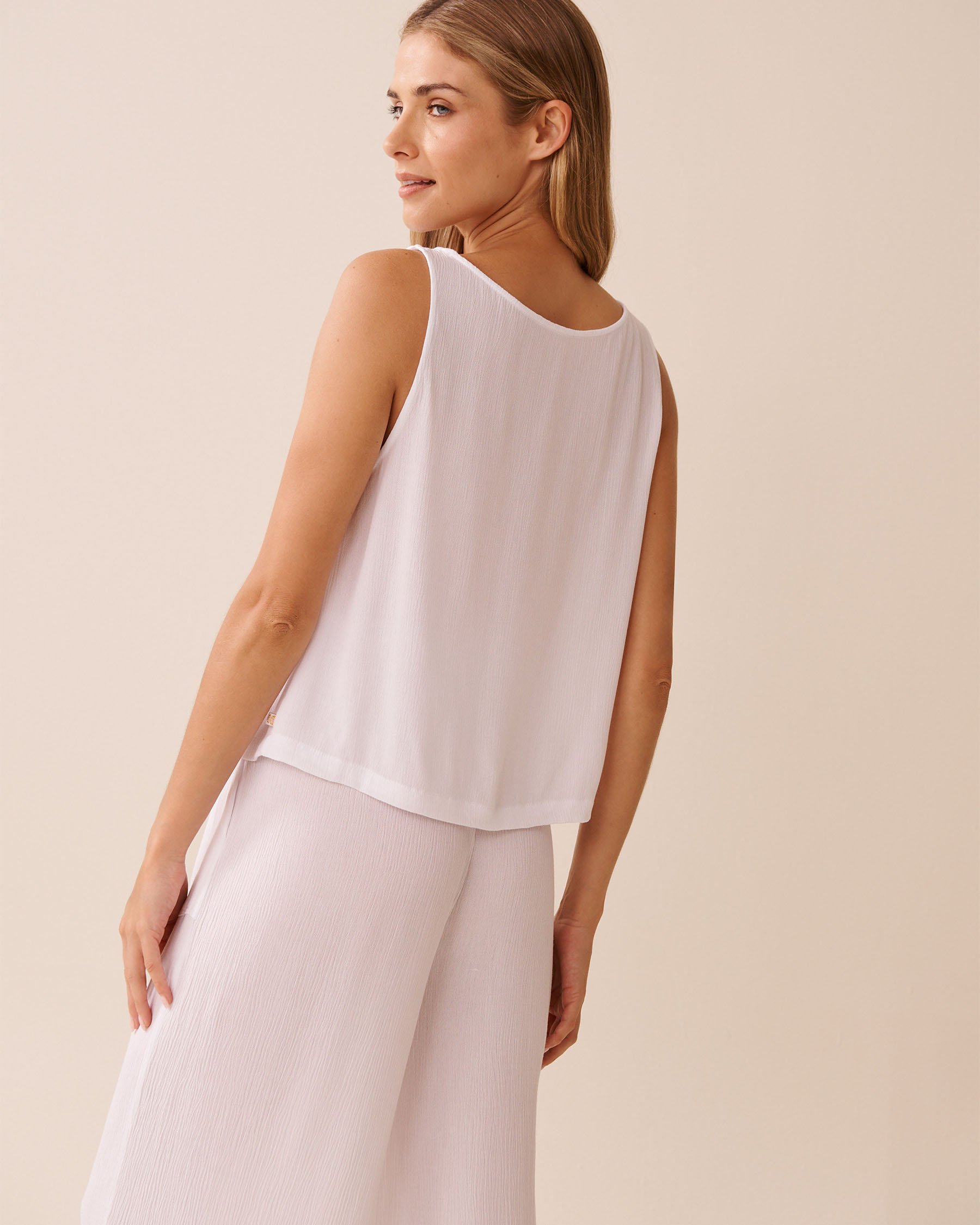 LA VIE EN ROSE AQUA Camisole en gaze Blanc 80100038 - View2