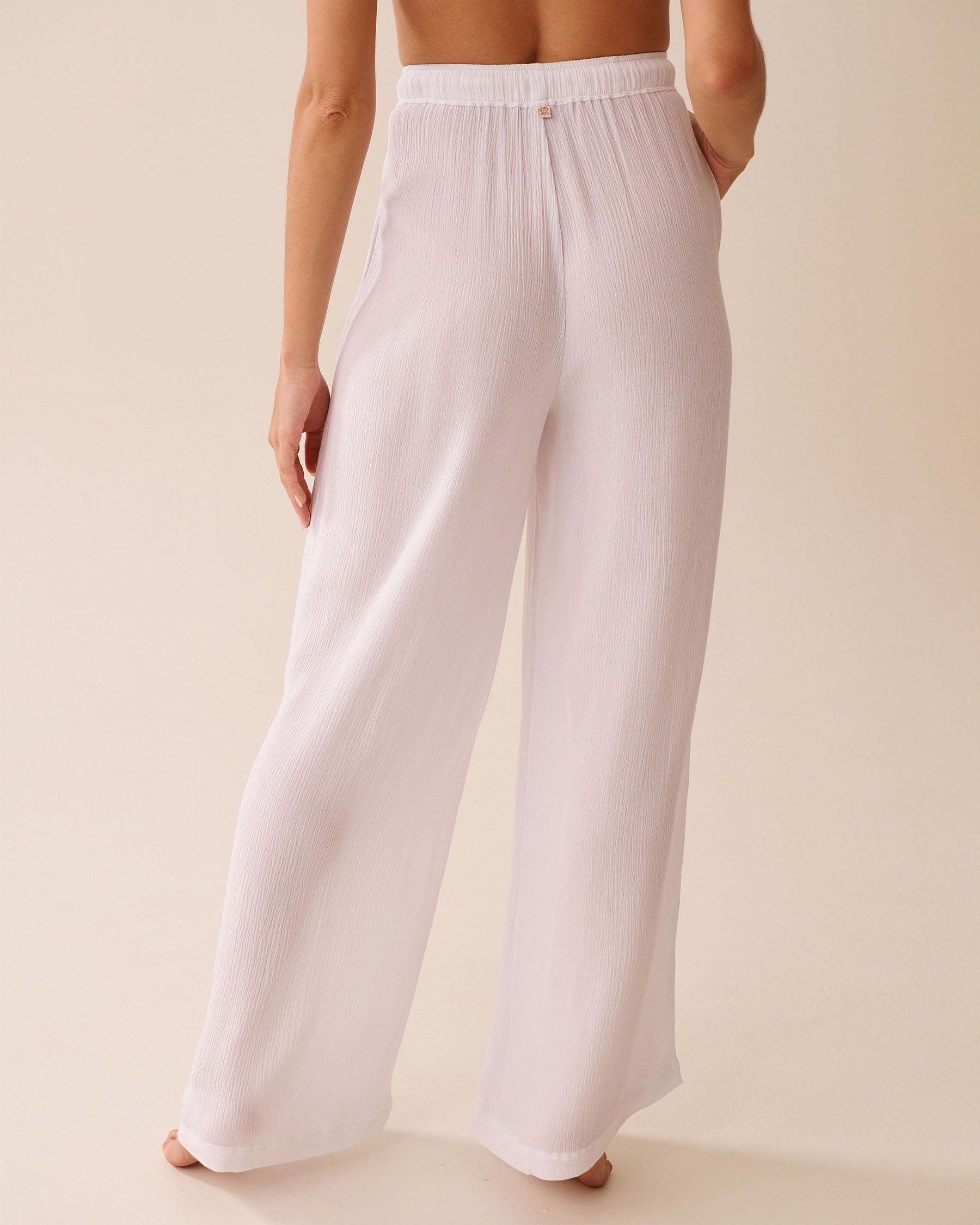 LA VIE EN ROSE AQUA Pantalon en gaze Blanc 80200078 - View2