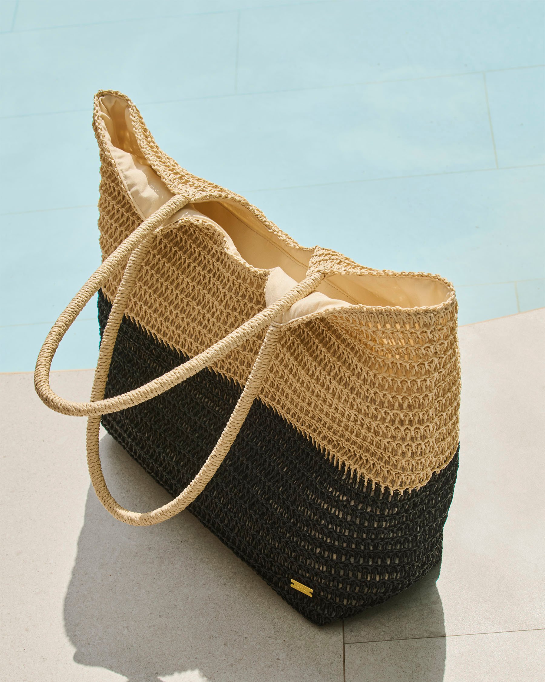 LA VIE EN ROSE AQUA Sac en paille Beige/Noir 80500114 - Voir1