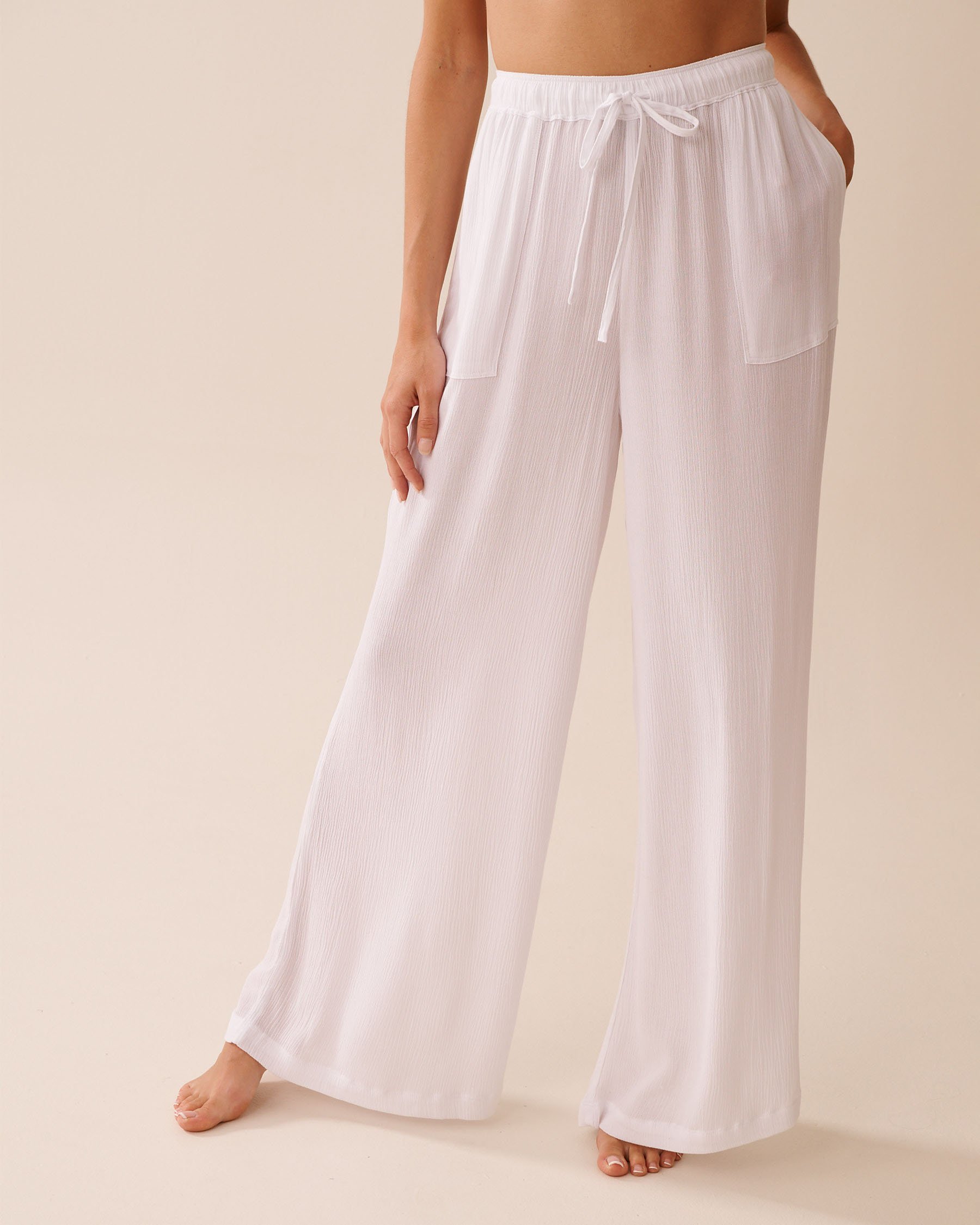 LA VIE EN ROSE AQUA Pantalon en gaze Blanc 80200078 - View1