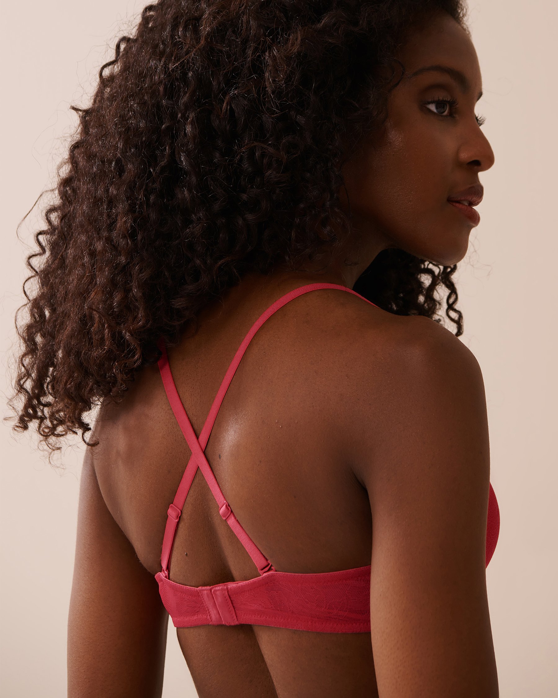 LA VIE EN ROSE Push-up Demi Bra Raspberry Pink 10300199 - View3