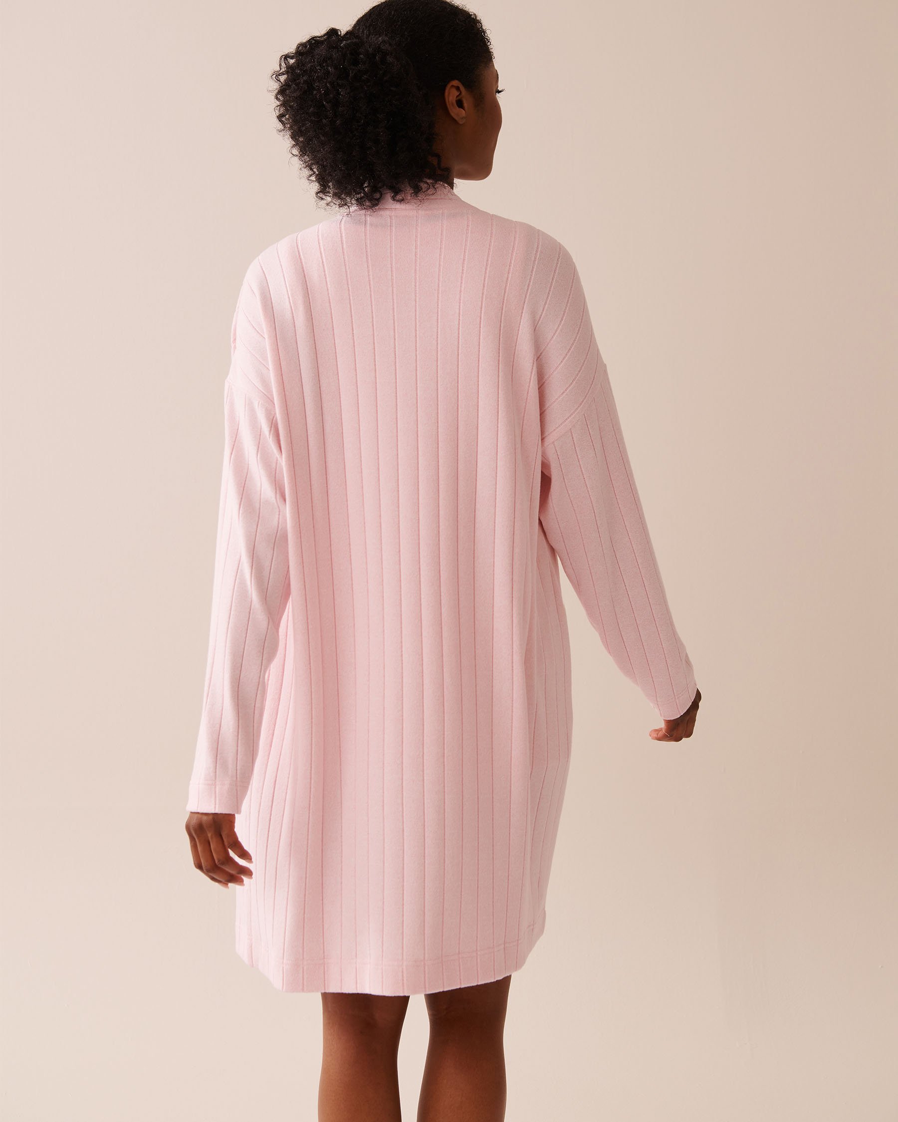 LA VIE EN ROSE Ribbed Long Cardigan Pink 50500015 - View6