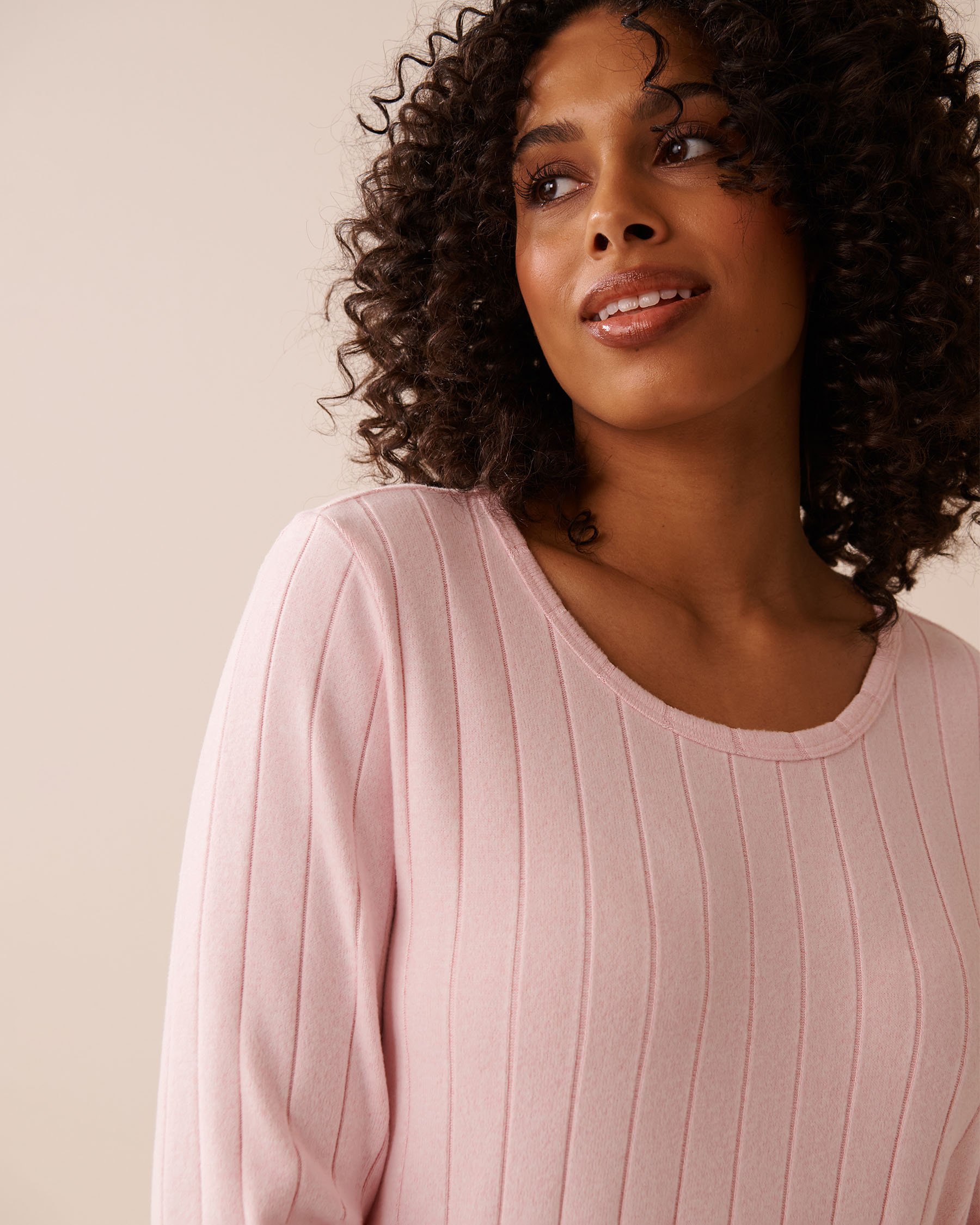 LA VIE EN ROSE Chandail manches longues côtelé Rose 50100112 - View3