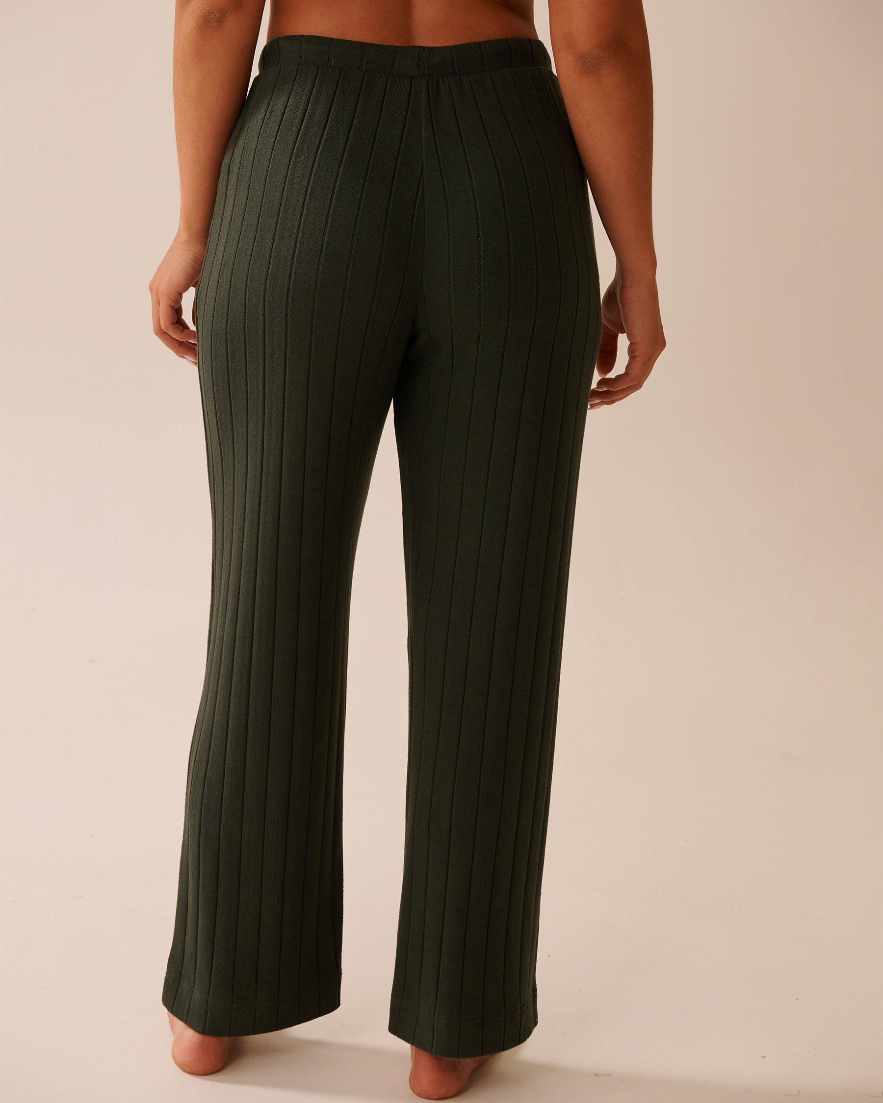 LA VIE EN ROSE Ribbed Pants Khaki 50200099 - View2