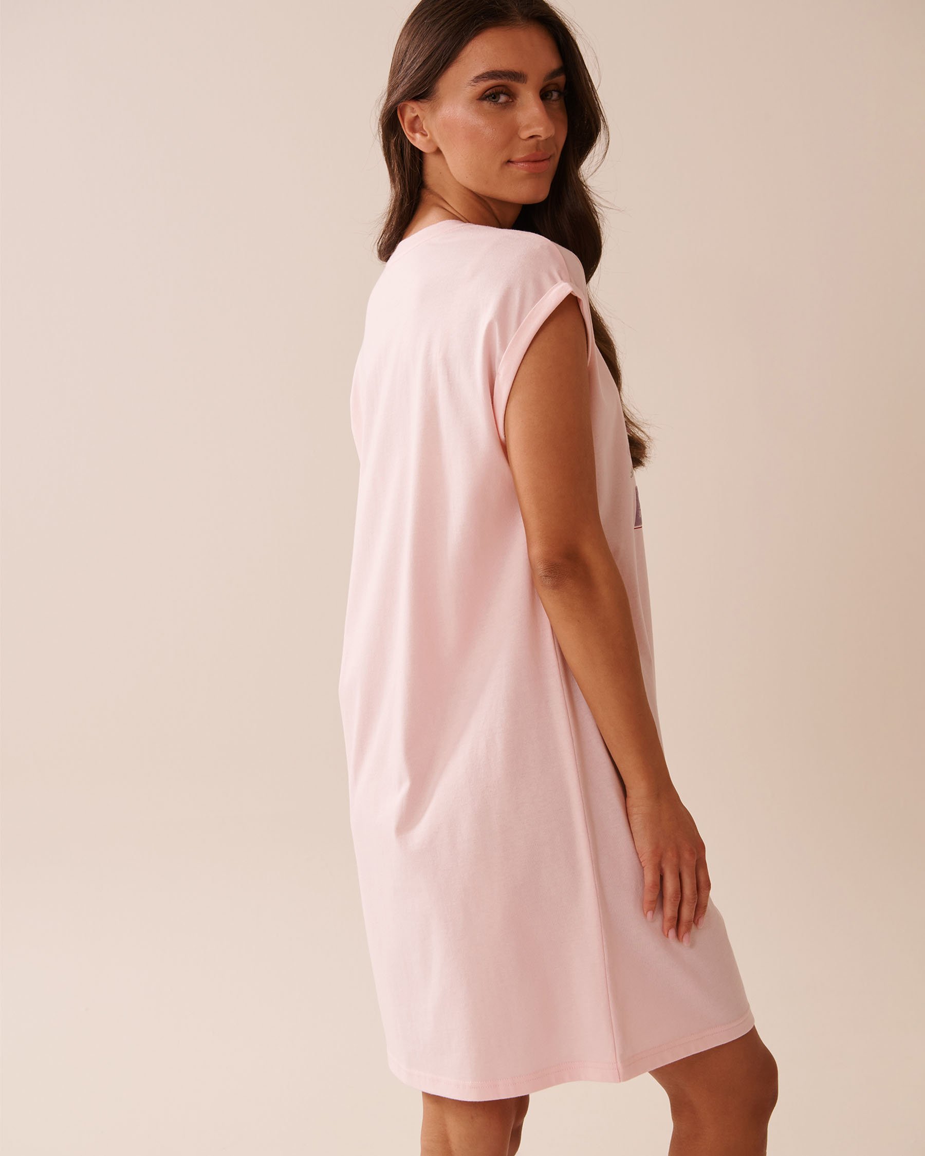LA VIE EN ROSE Mouse Print Cotton Short Sleeve Sleepshirt Lotus Pink 40500442 - View2
