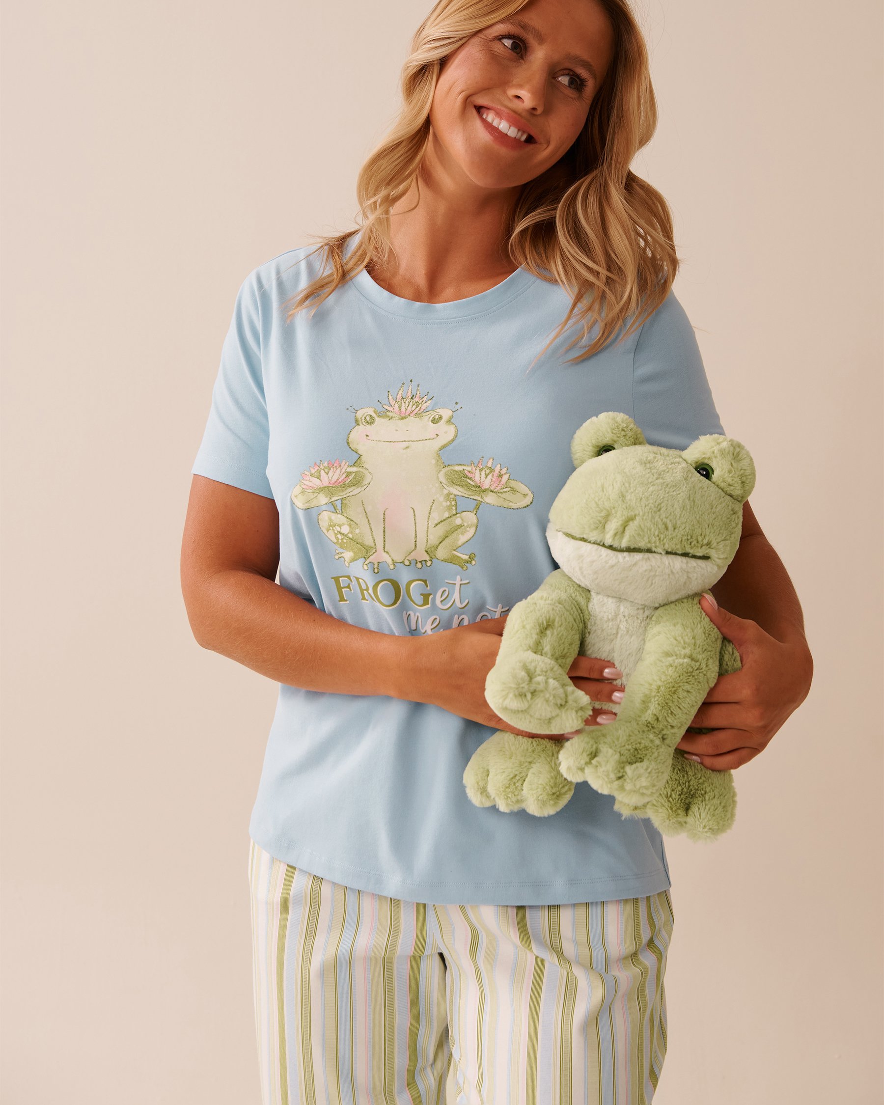 LA VIE EN ROSE Peluche grenouille Vert melon 40700406 - Voir2