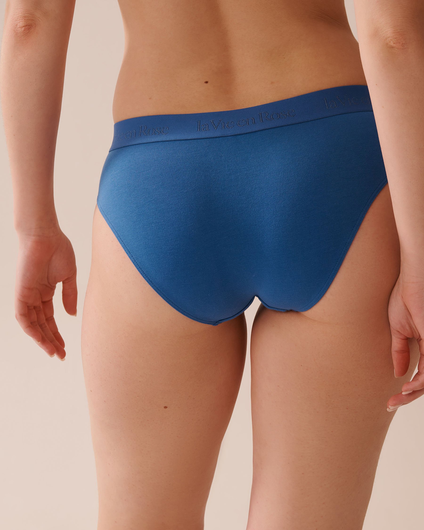 LA VIE EN ROSE Cotton and Logo Elastic Band Bikini Panty Royal Blue 20100620 - View2