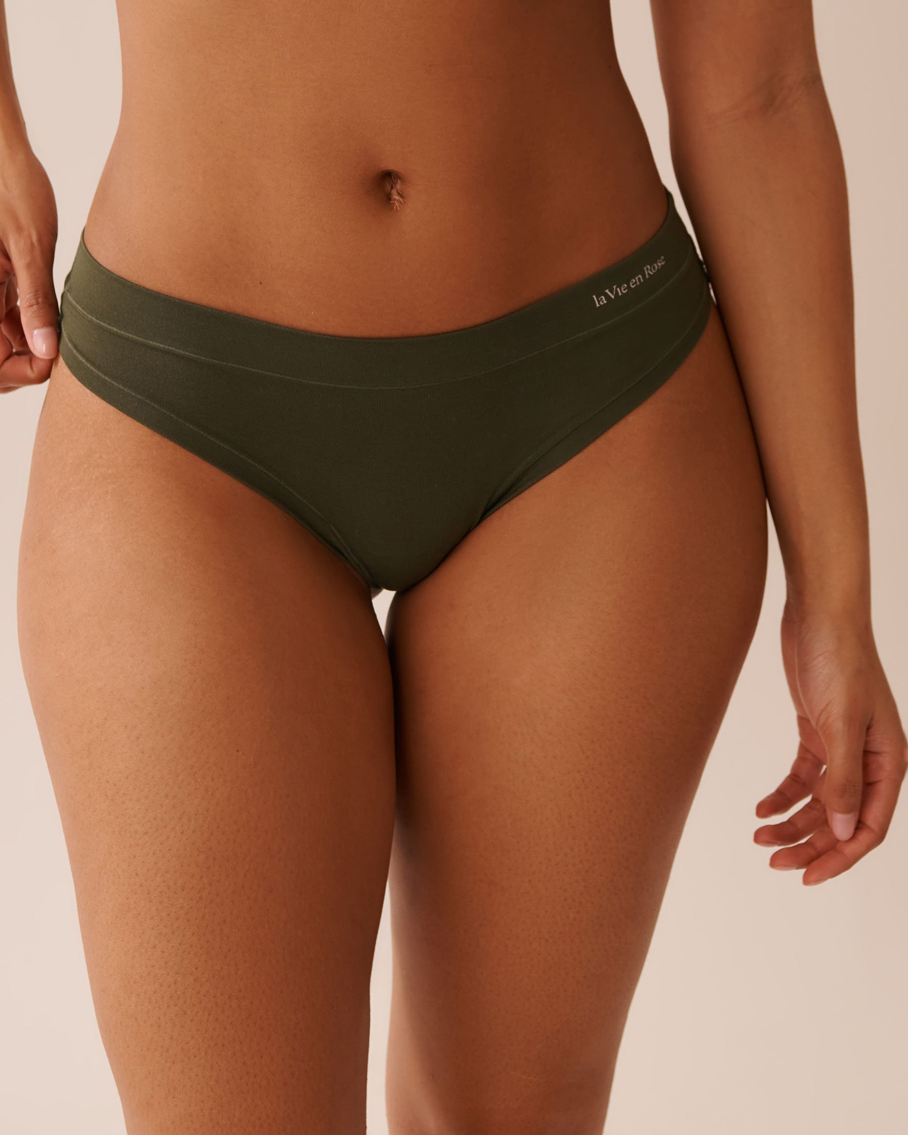 LA VIE EN ROSE Modal Thong Panty Olive Green 20200668 - View1