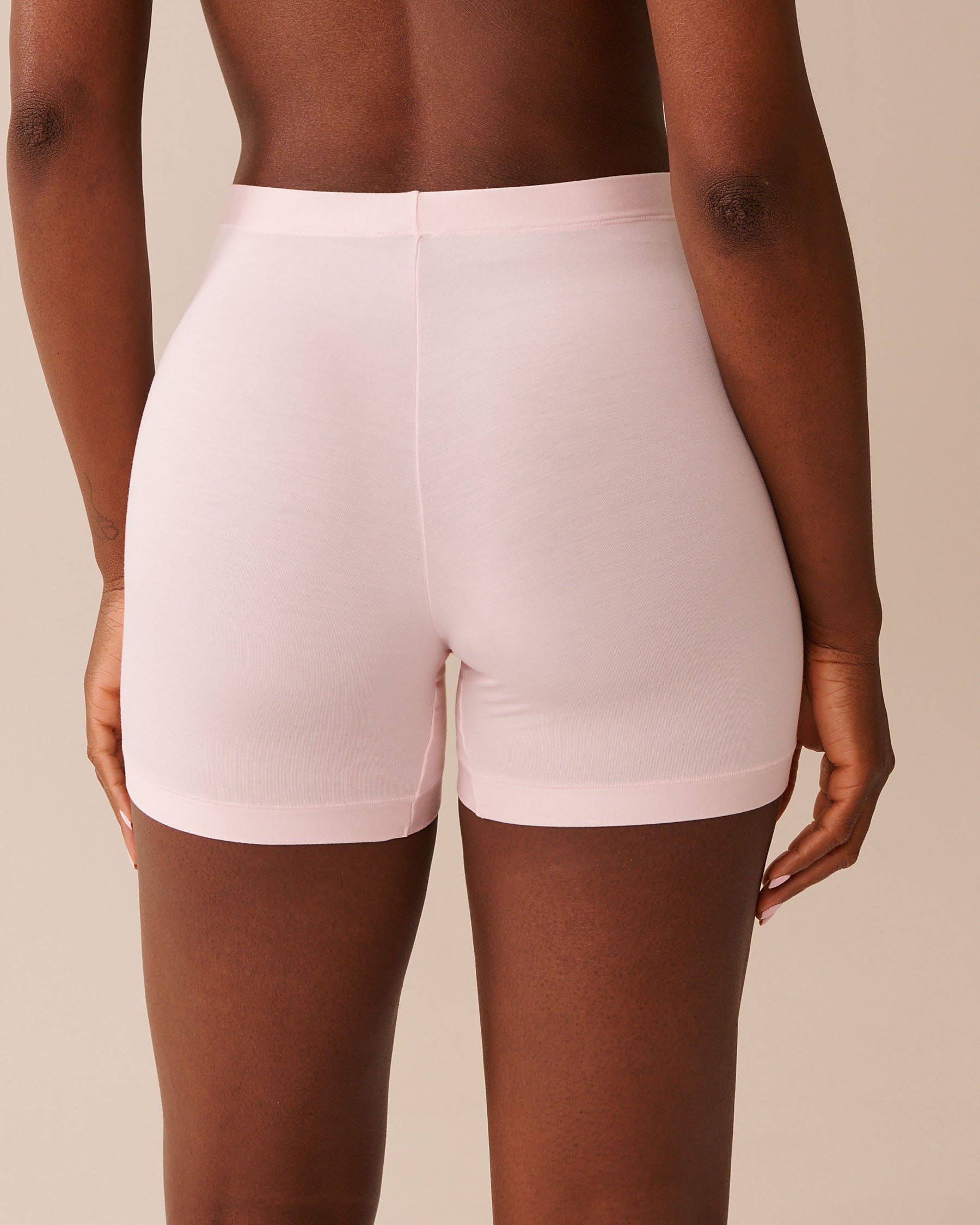 LA VIE EN ROSE Culotte garçonne taille haute en modal Rose 20300411 - View2