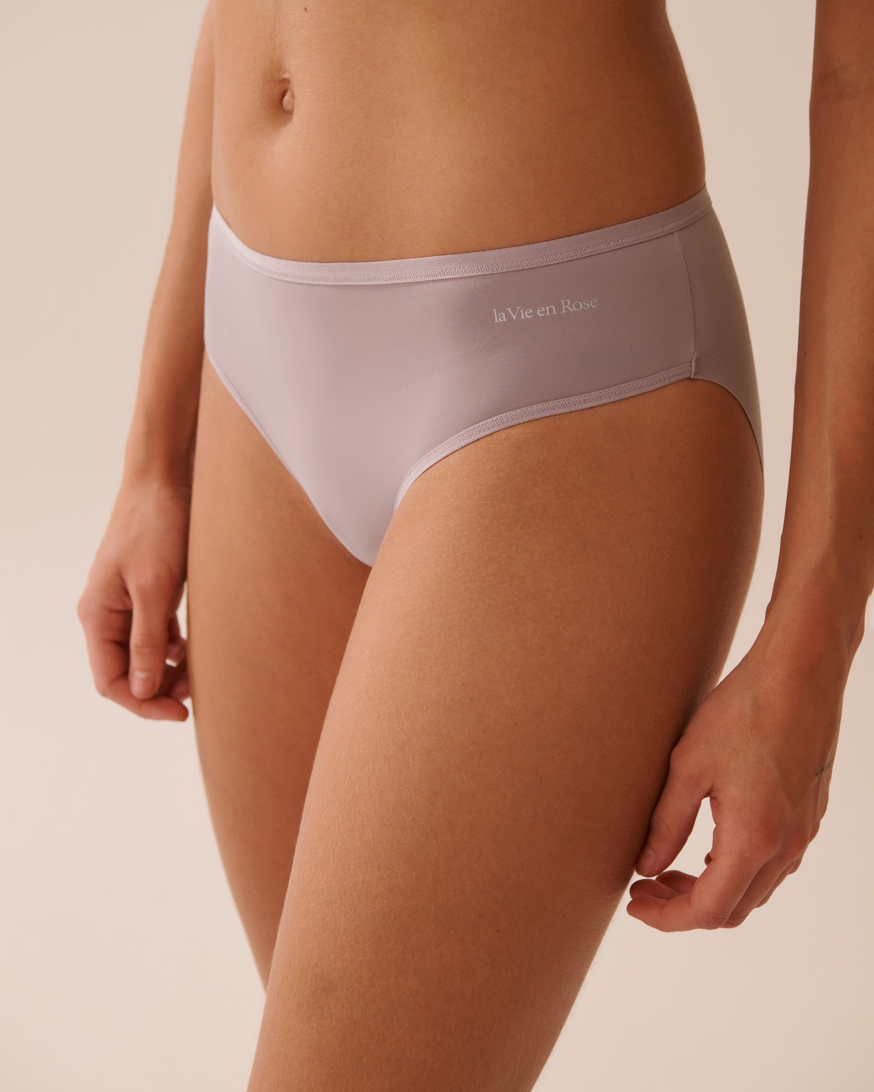 LA VIE EN ROSE Microfiber Sleek Back Bikini Panty Pinkish Grey 20300426 - View1