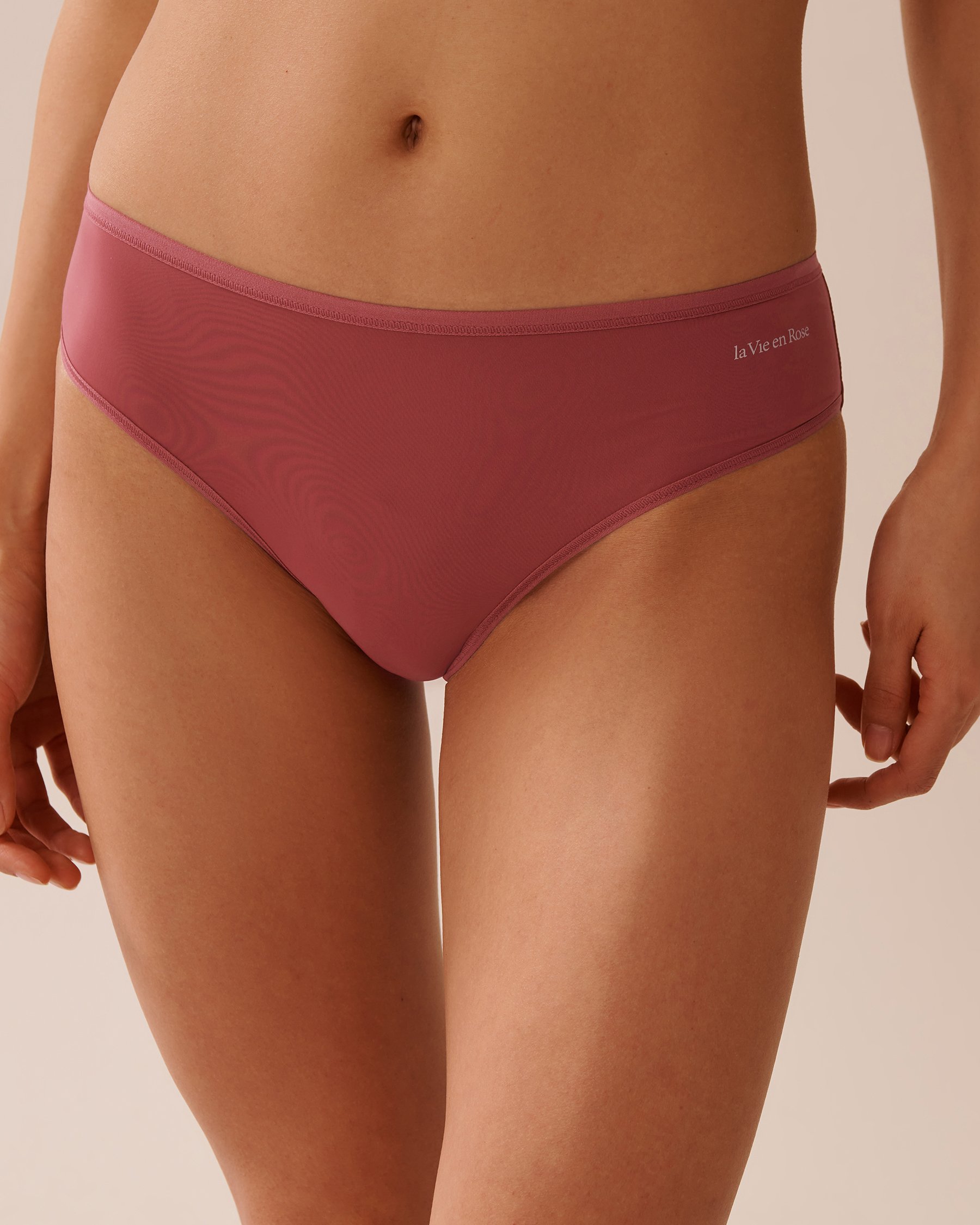 LA VIE EN ROSE Culotte bikini microfibre dos lisse Rouge framboise 20300426 - View1
