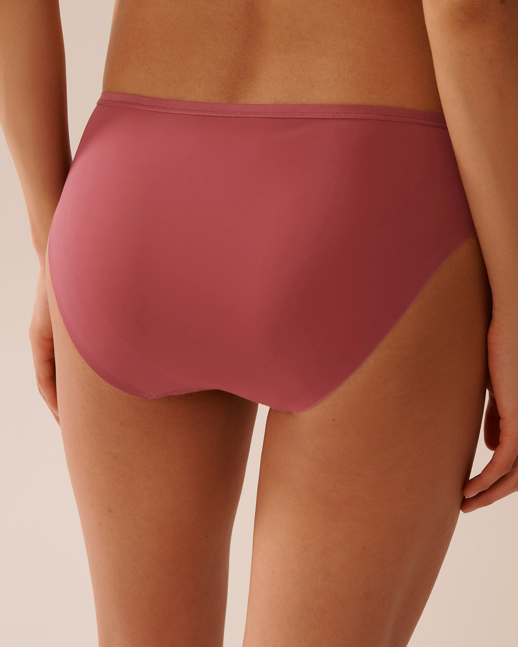 LA VIE EN ROSE Culotte bikini microfibre dos lisse Rouge framboise 20300426 - View2