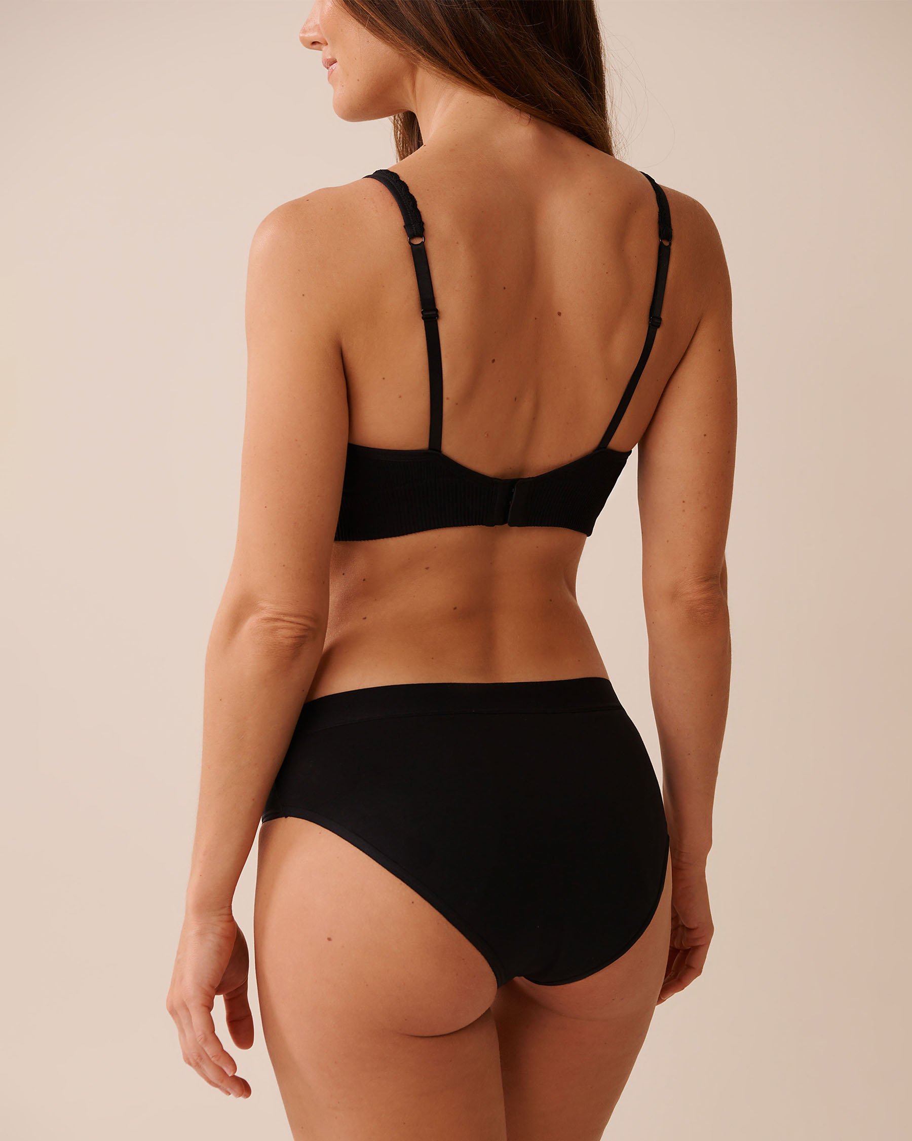 LA VIE EN ROSE Culotte menstruelle coupe bikini coton bio absorption régulière Noir 20400020 - View2