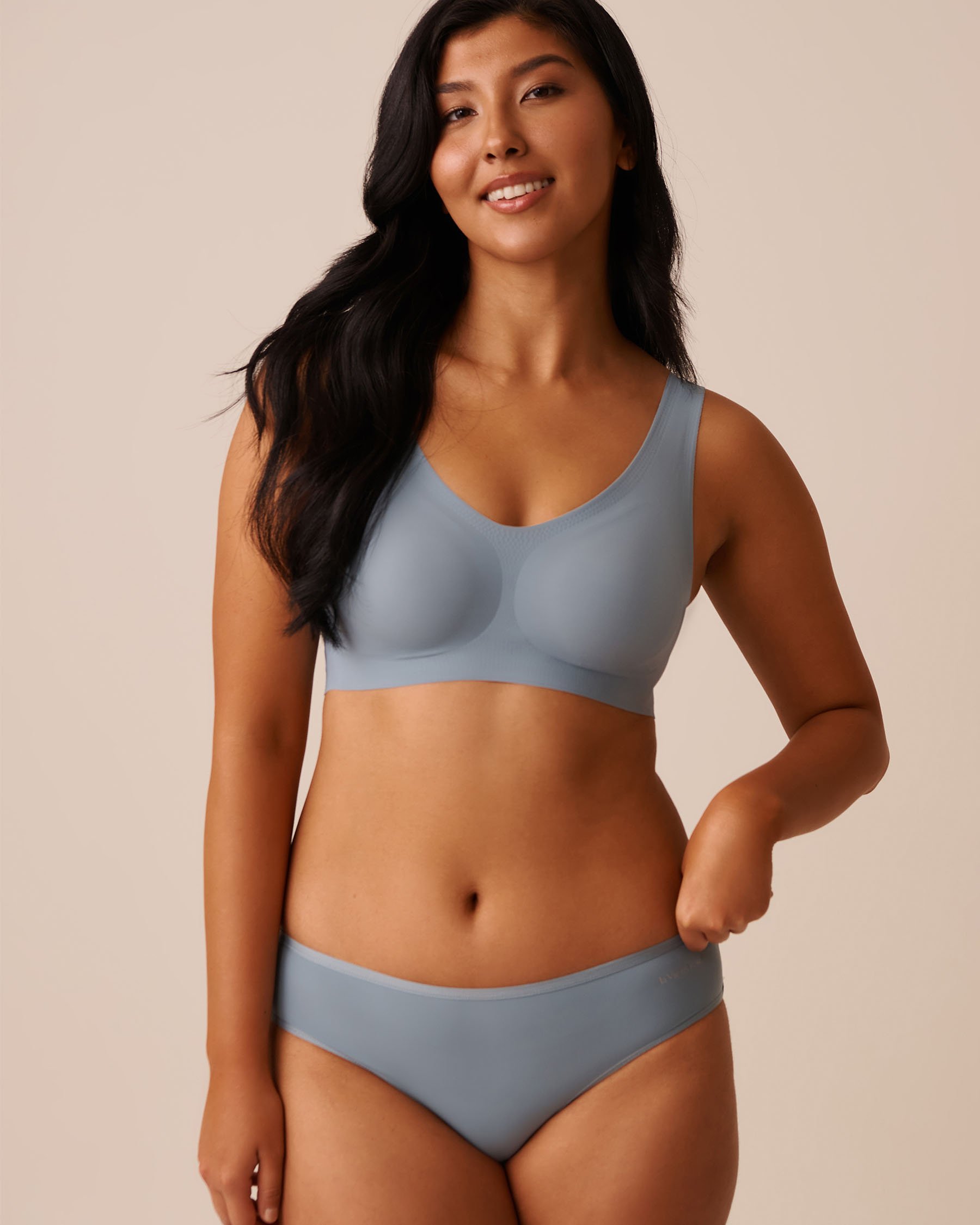 LA VIE EN ROSE Microfiber Sleek Back Bikini Panty Dusty Blue 20300426 - View3