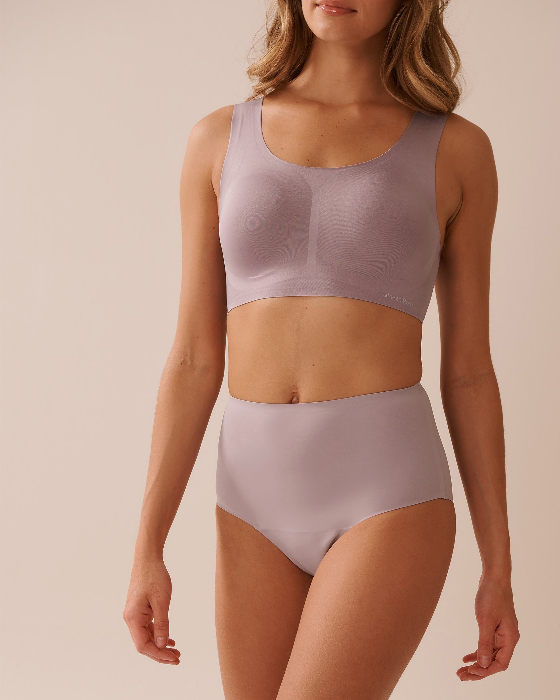 LA VIE EN ROSE Culotte menstruelle coupe bikini taille haute absorption régulière Gris rosé 20400028 - View1