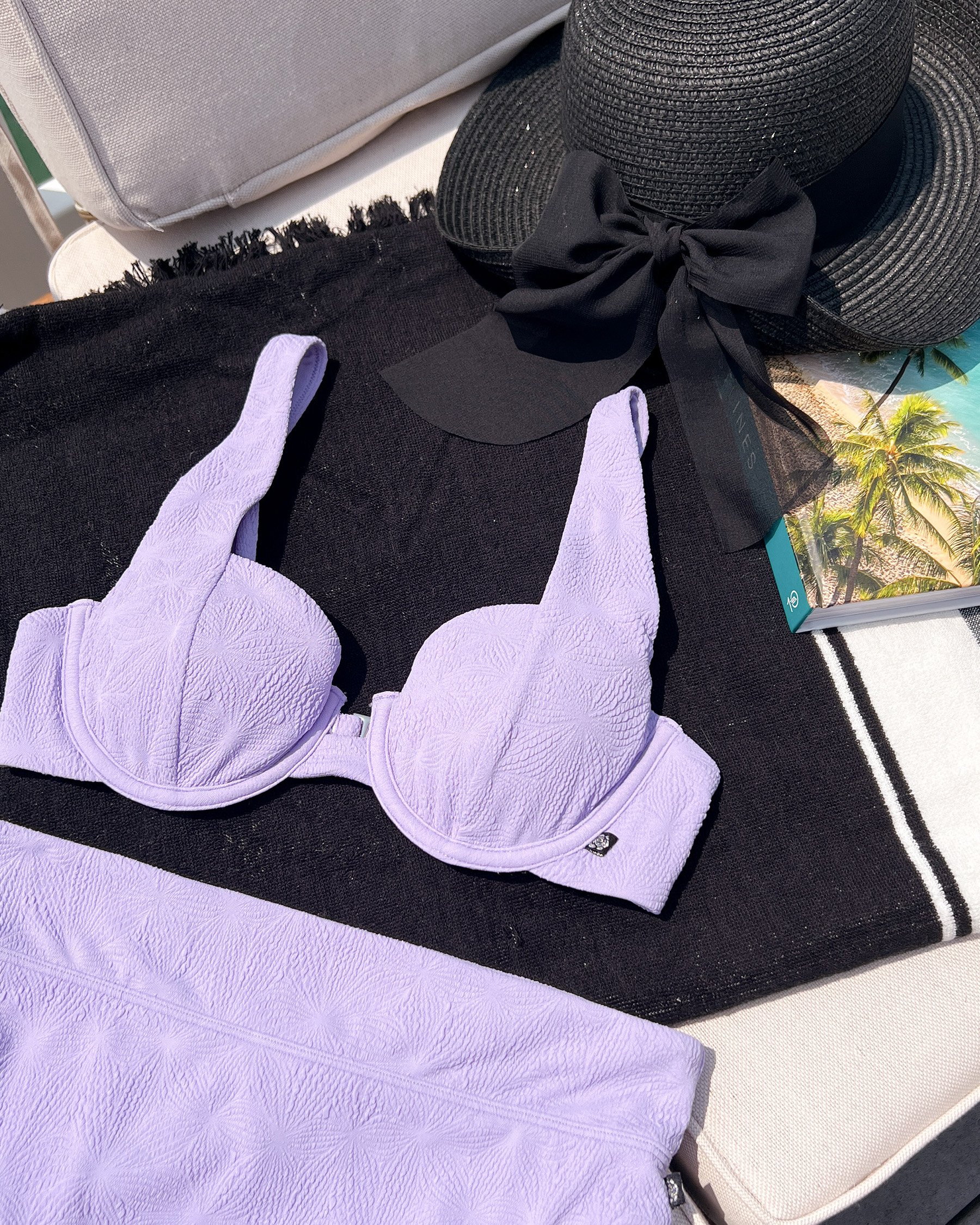 LA VIE EN ROSE AQUA Haut de bikini plongeant texturé LAVENDER POP Lavande acidulée 70100803 - Voir4