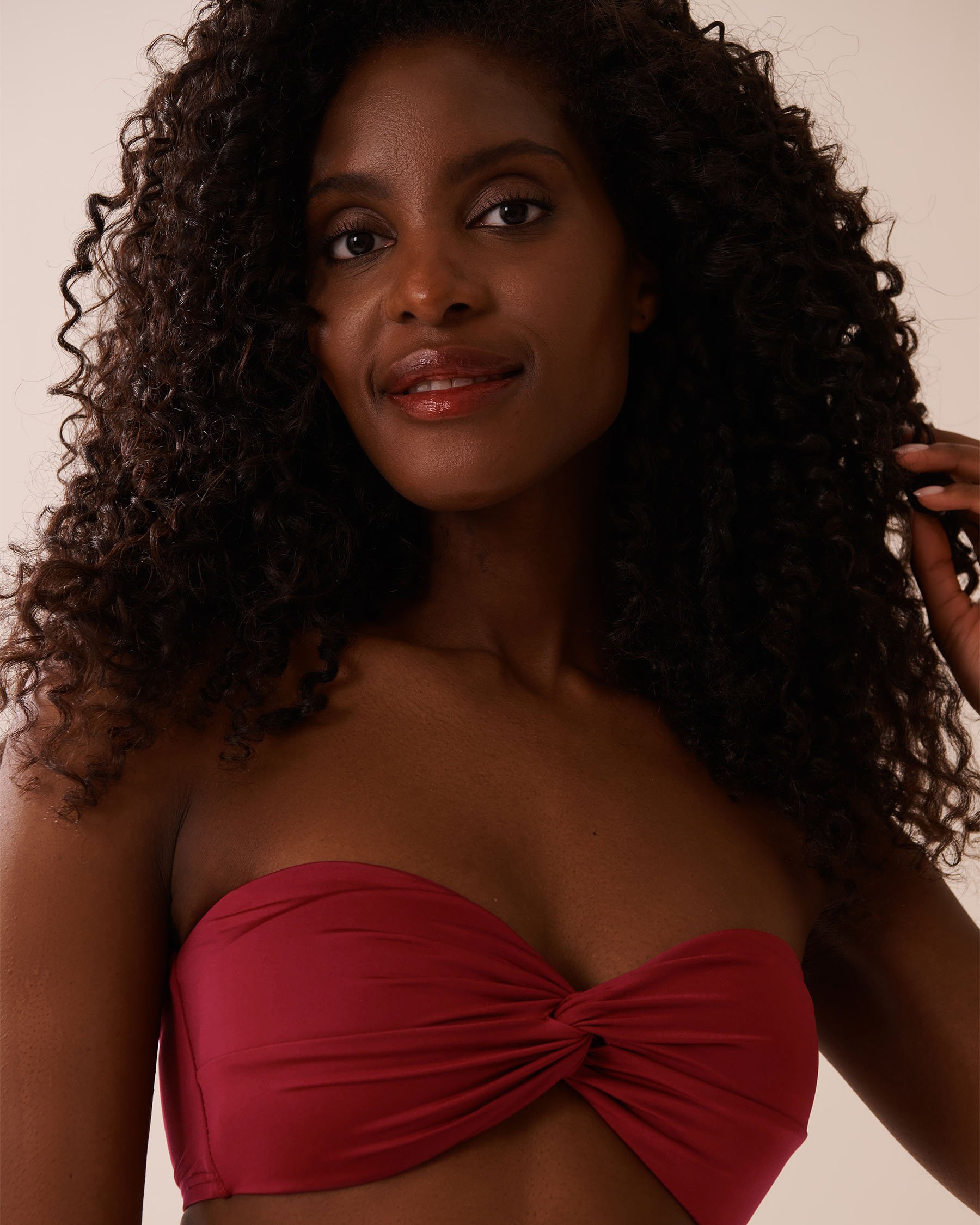 LA VIE EN ROSE AQUA Haut de bikini bandeau torsadé DEEP RED Rouge foncé 70100800 - Voir1
