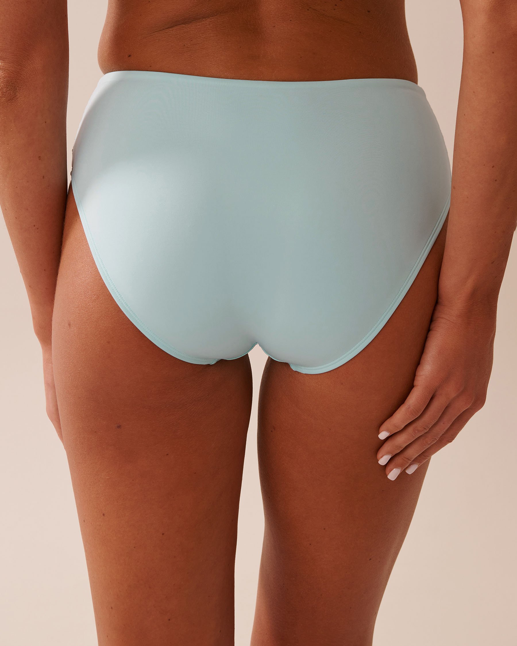 LA VIE EN ROSE AQUA Bas de bikini taille mi-haute drapée en fibres recyclées BABY BLUE Bleu pastel 70300774 - View2