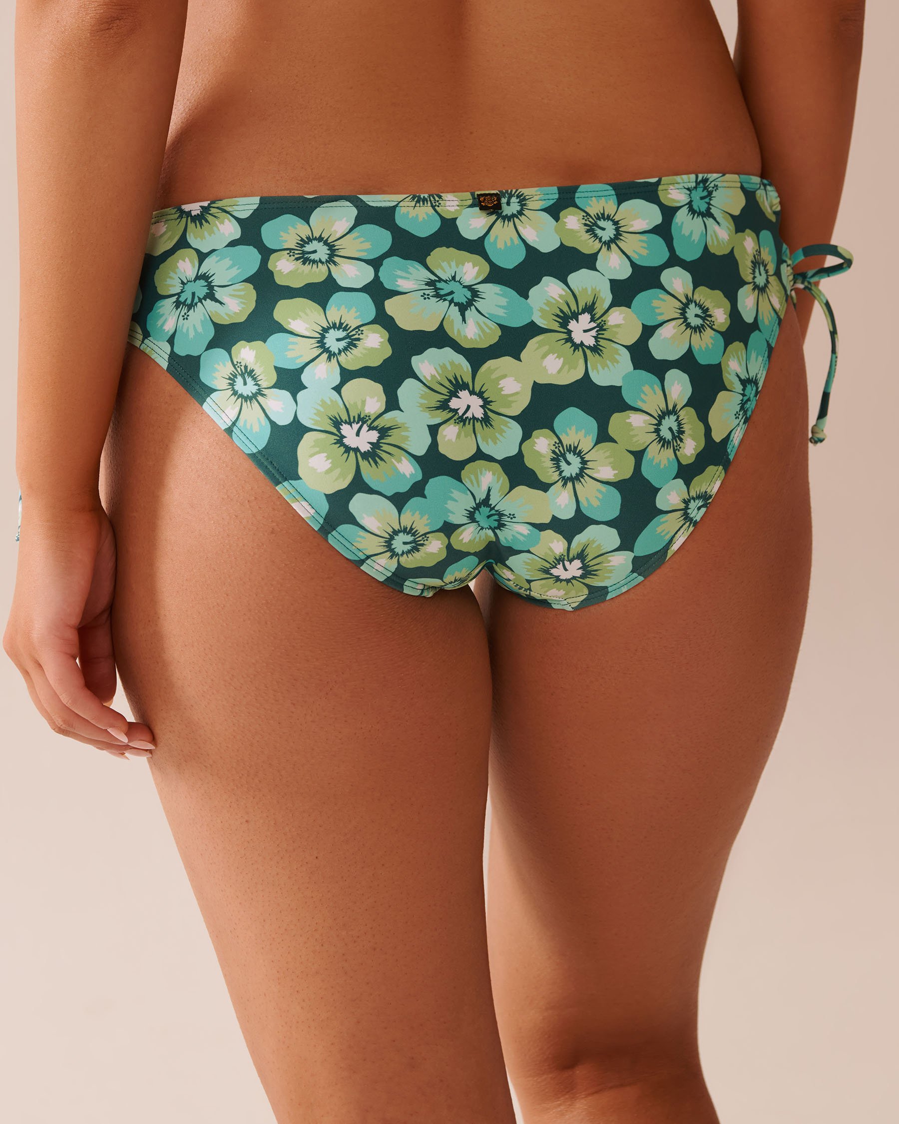 LA VIE EN ROSE AQUA AQUA FLORA Recycled Fibers Cross-Tie Bikini Bottom Aqua Flora 70300746 - View6