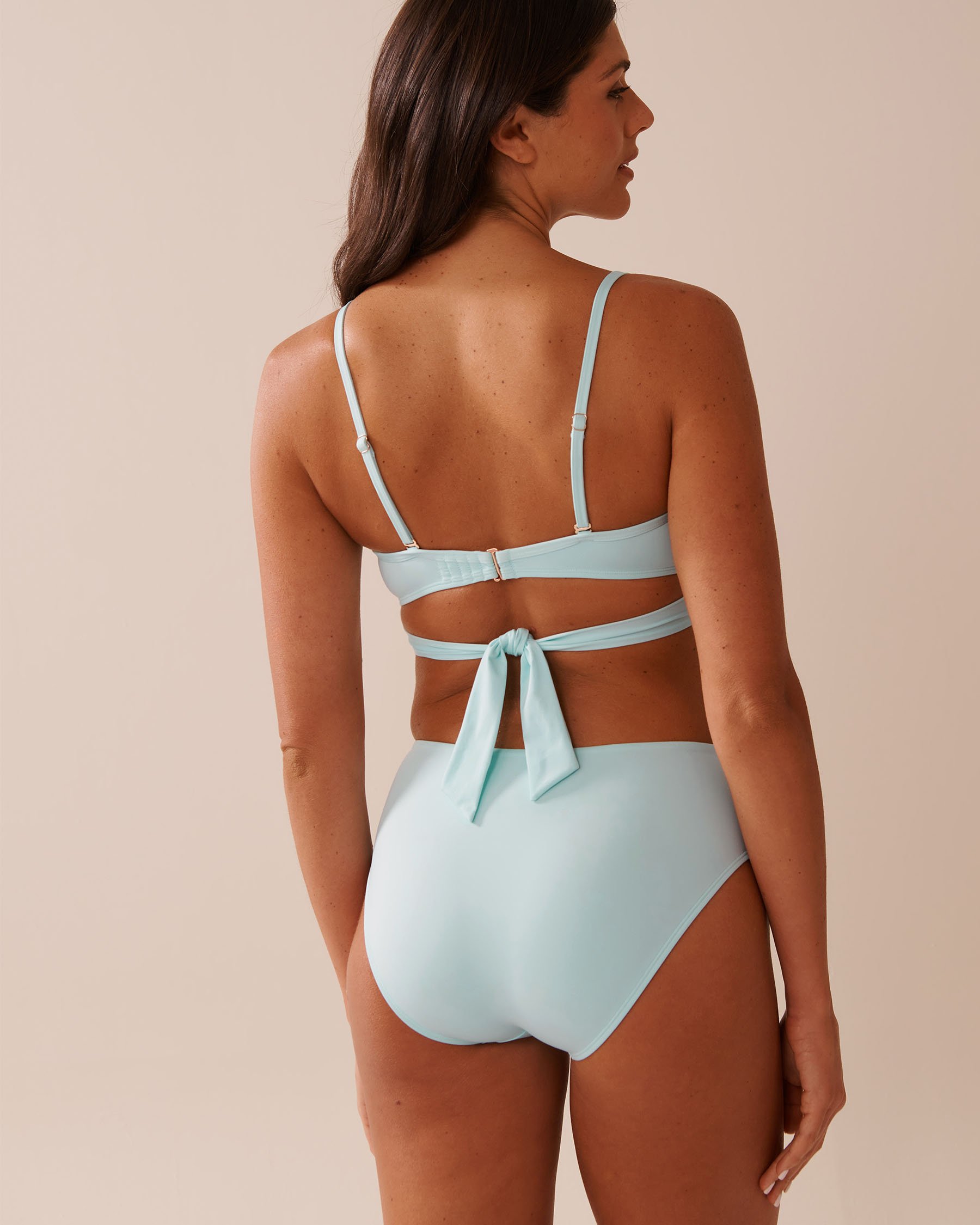 LA VIE EN ROSE AQUA BABY BLUE Recycled Fibers Crossed Push-up Bikini Top Baby Blue 70100825 - View2