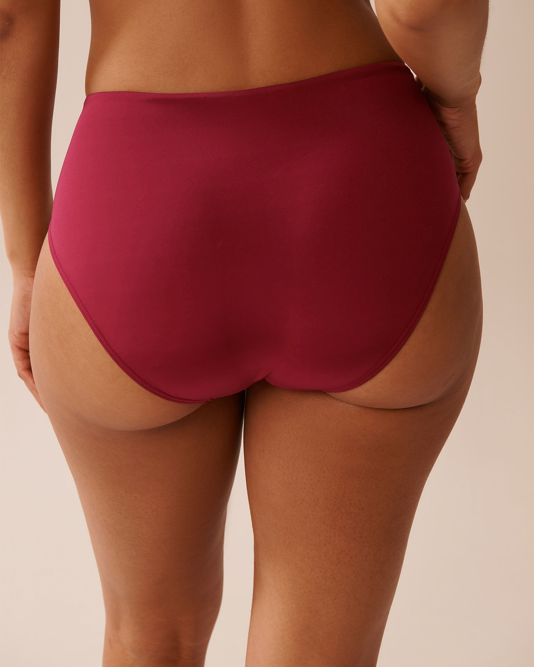 LA VIE EN ROSE AQUA DEEP RED Draped Mid Waist Bikini Bottom Deep Red 70300751 - View2