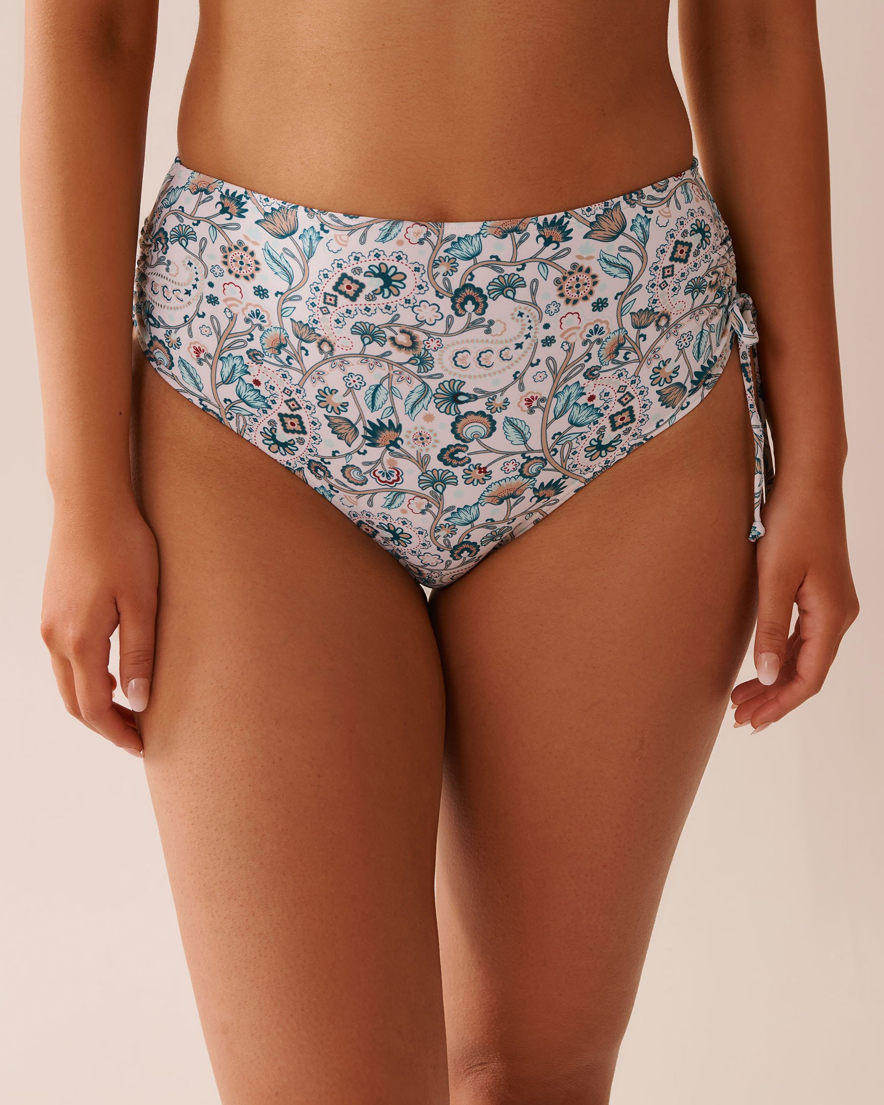 LA VIE EN ROSE AQUA ENCHANTED FLORA Side Tie High Waist Bikini Bottom Enchanted Flora 70300756 - View5
