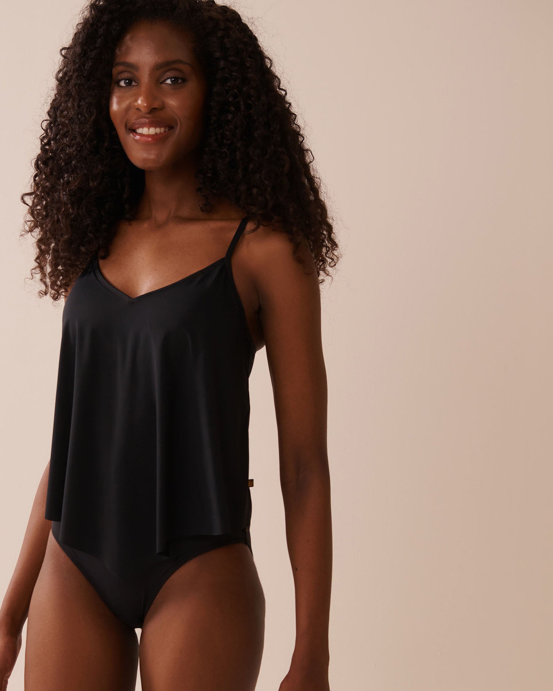 LA VIE EN ROSE AQUA Haut tankini col en V à armature SOLID Noir 70100828 - View1