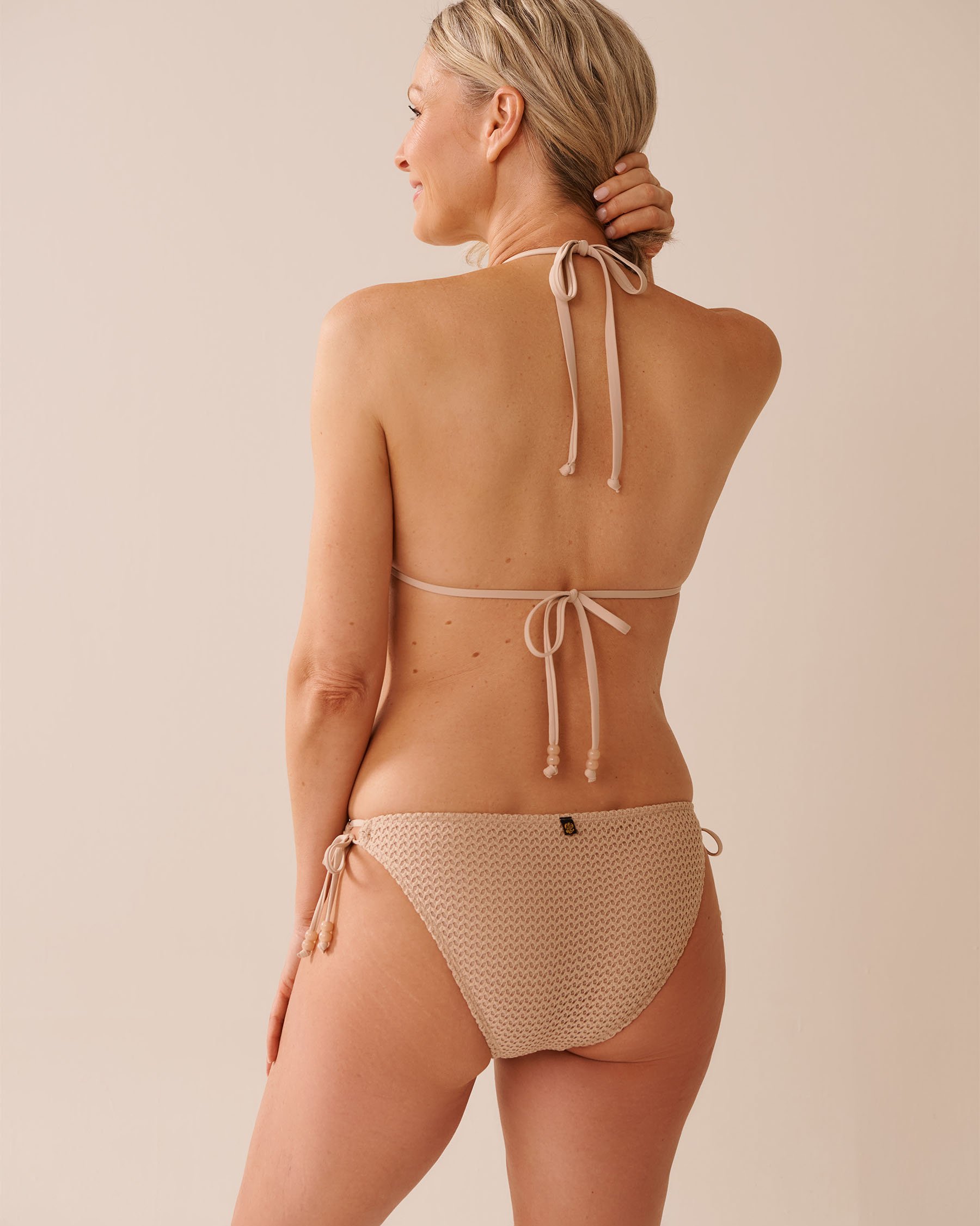 LA VIE EN ROSE AQUA Haut de bikini triangle en crochet WARM SAND Sable chaud 70100810 - View2