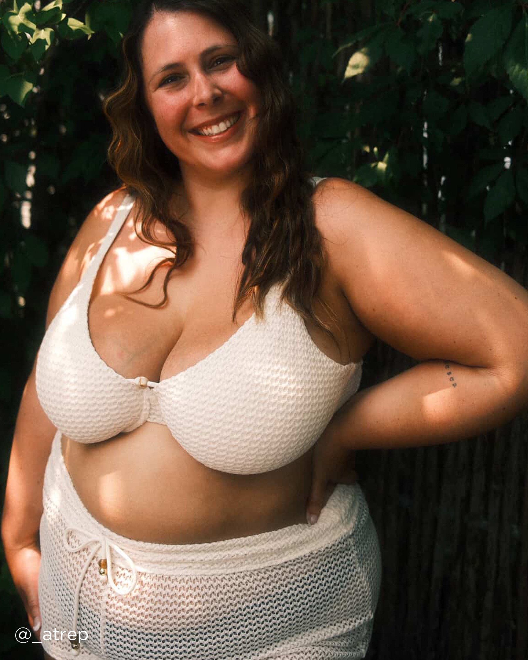 LA VIE EN ROSE AQUA COCONUT MILK Crochet D Cup Triangle Bikini Top Coconut Milk 70200170 - View4