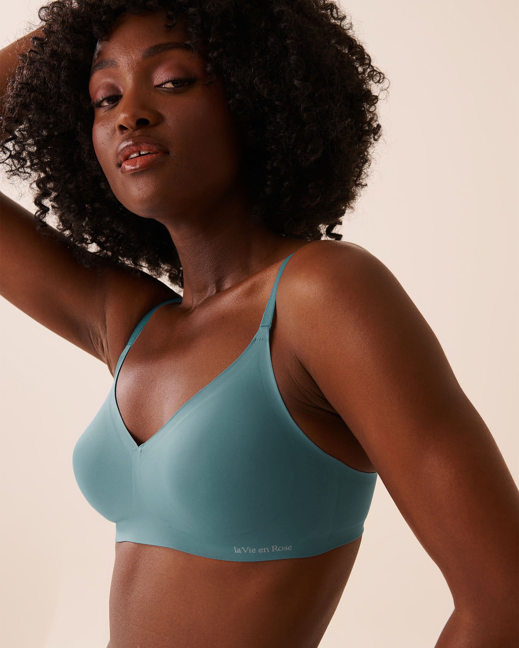 LA VIE EN ROSE Bralette lounge push-up Bleu sarcelle 10300208 - View3