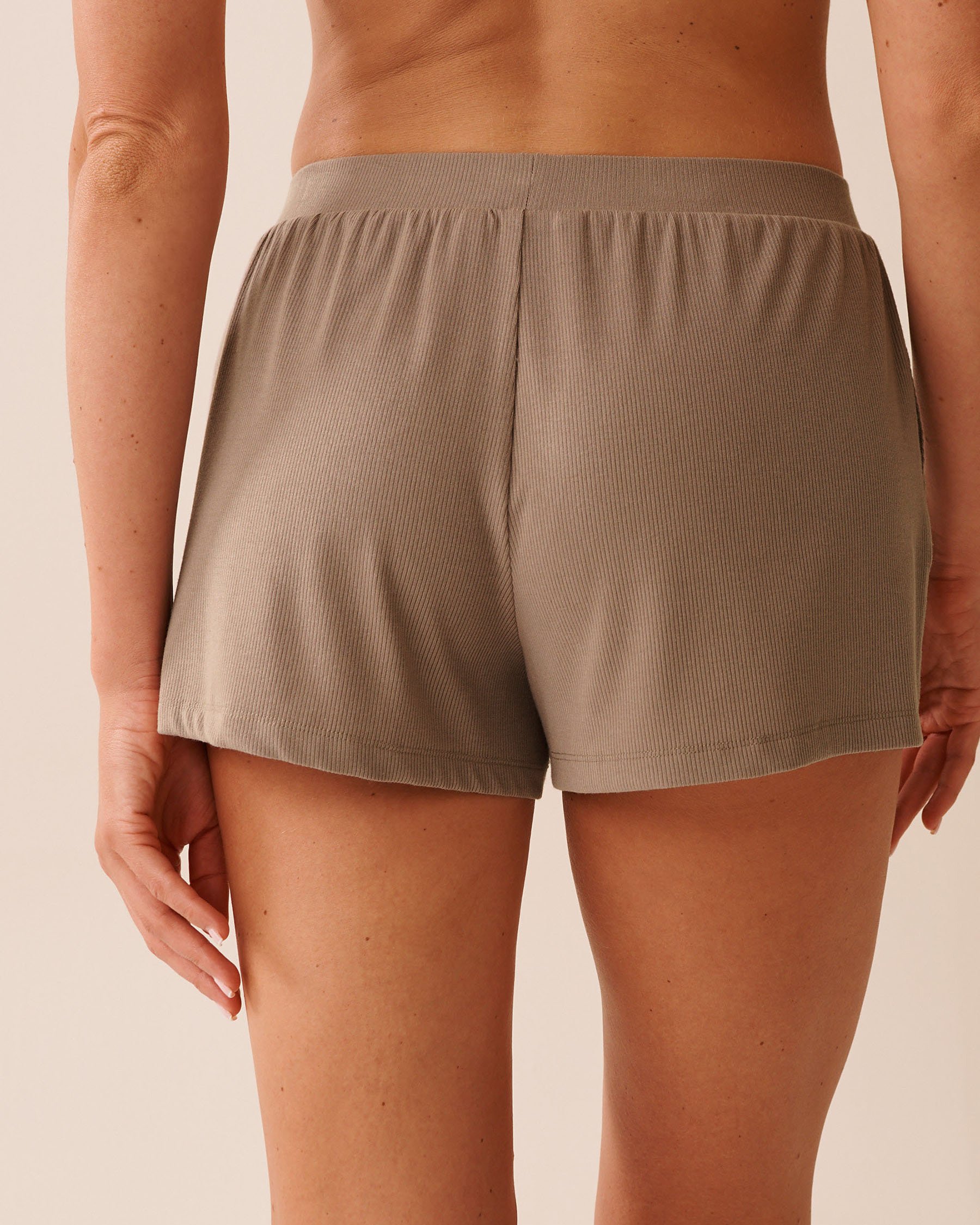 LA VIE EN ROSE Short en modal côtelé Brun 60200145 - Voir2