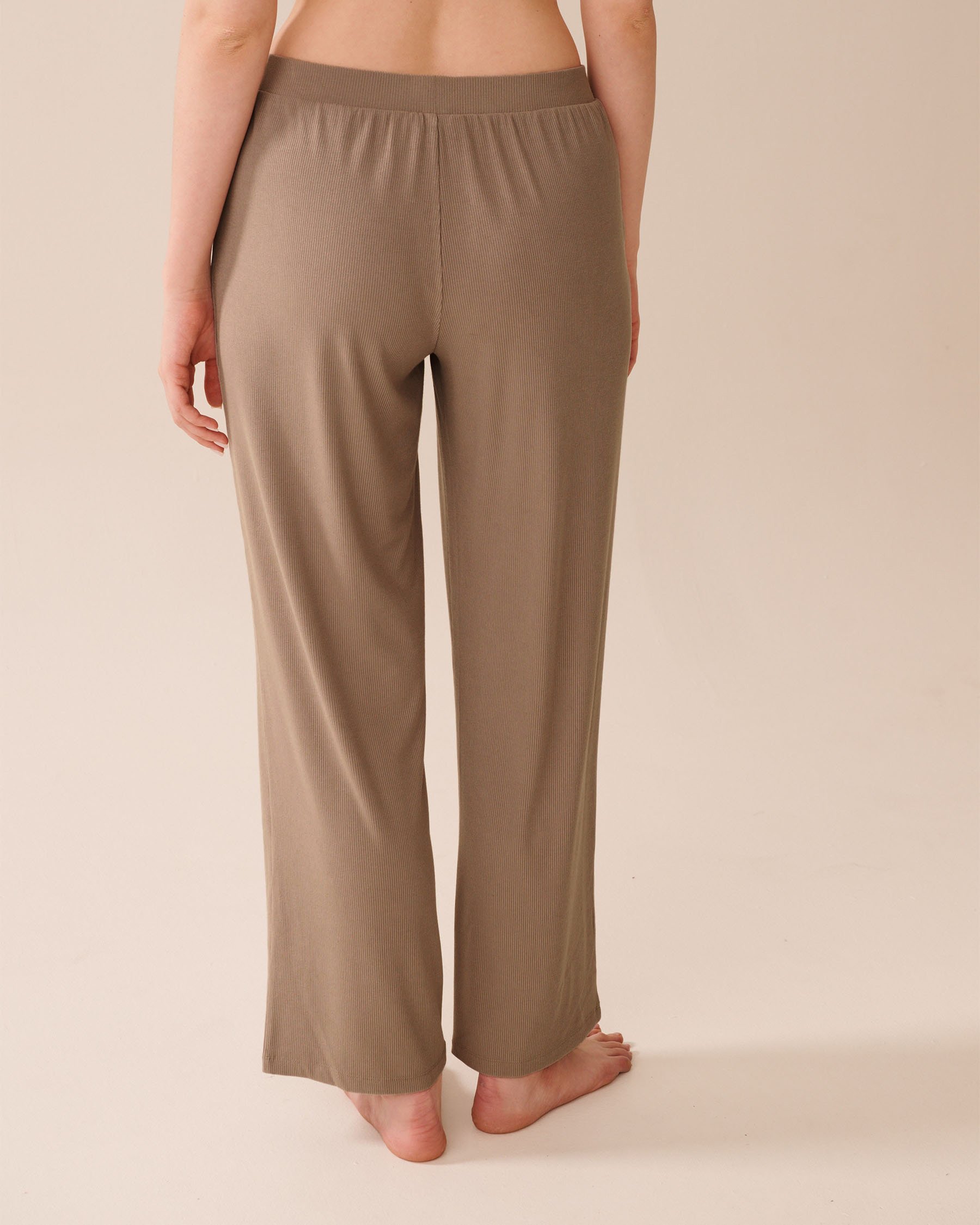 LA VIE EN ROSE Pantalon en modal côtelé Brun 60200146 - View2