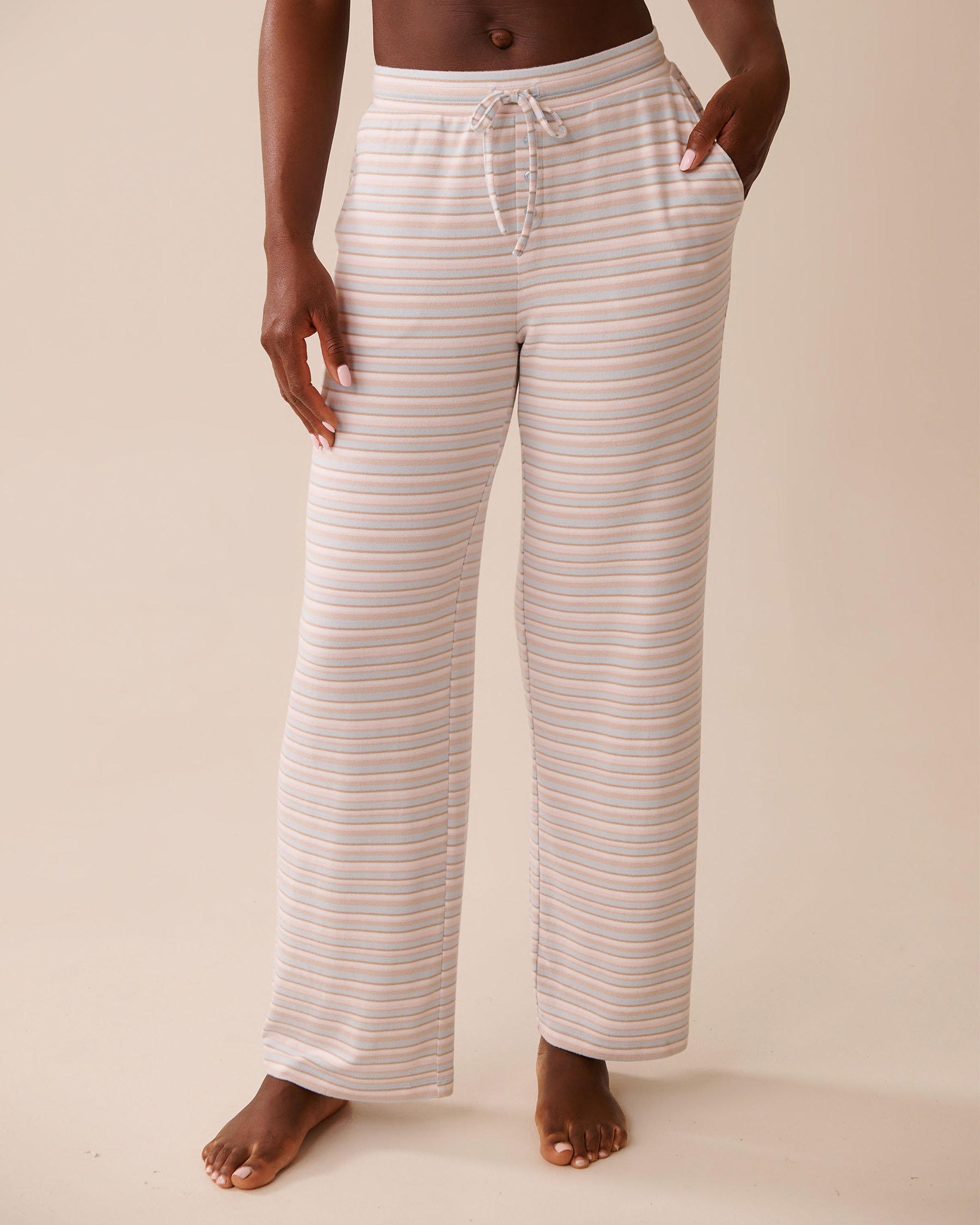 LA VIE EN ROSE Pastel Stripe Recycled Fibers Pajama Pants Pastel Stripes 40200765 - View1