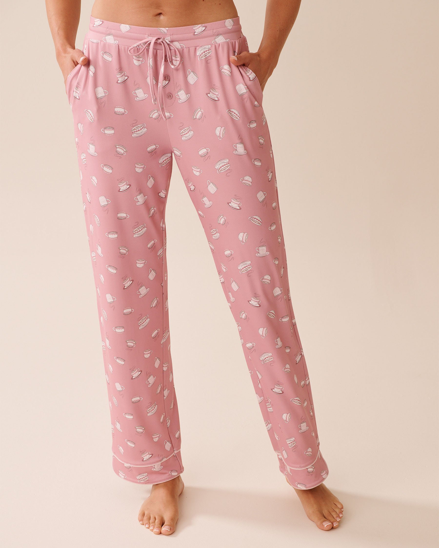 LA VIE EN ROSE Pantalon de pyjama ultra doux tasse de café Rose/Tasses de café 40200767 - View1