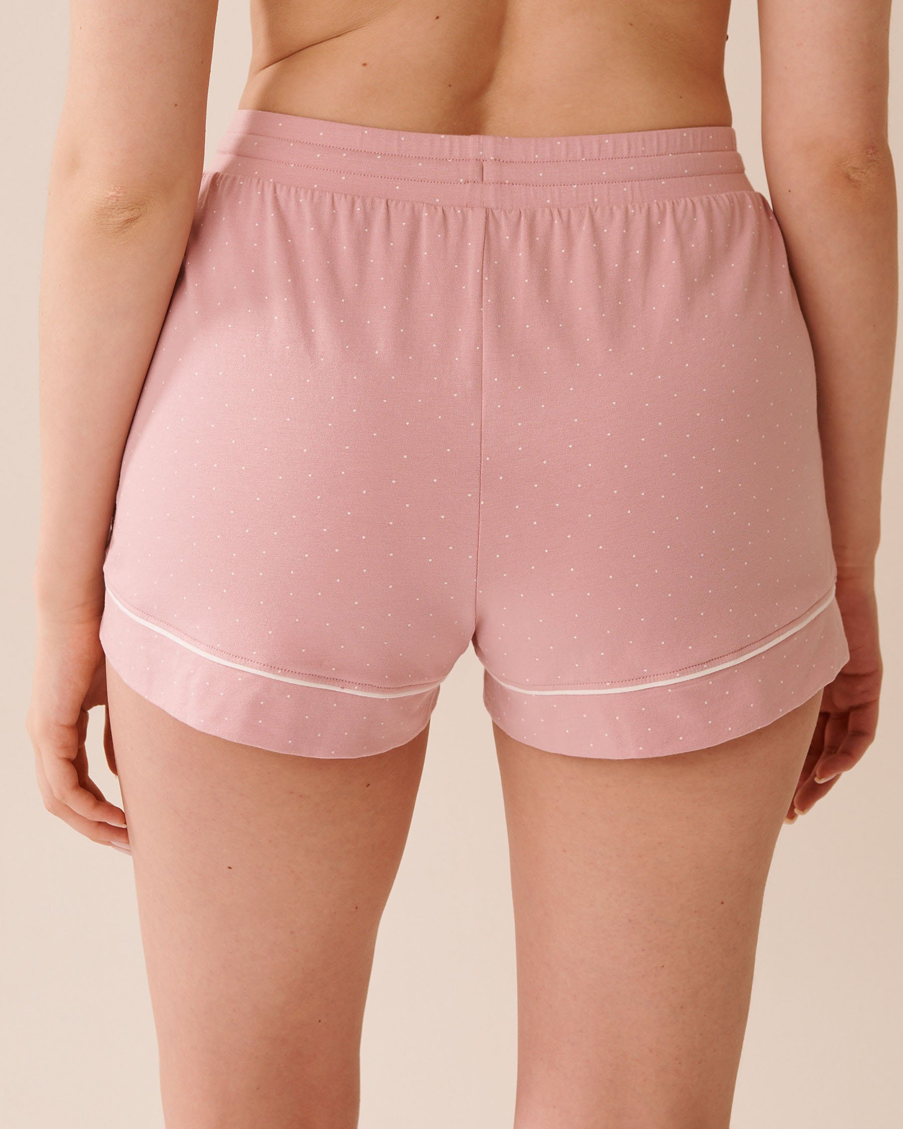 LA VIE EN ROSE Cotton Pajama Shorts Pink & White Polka Dots 40200770 - View2