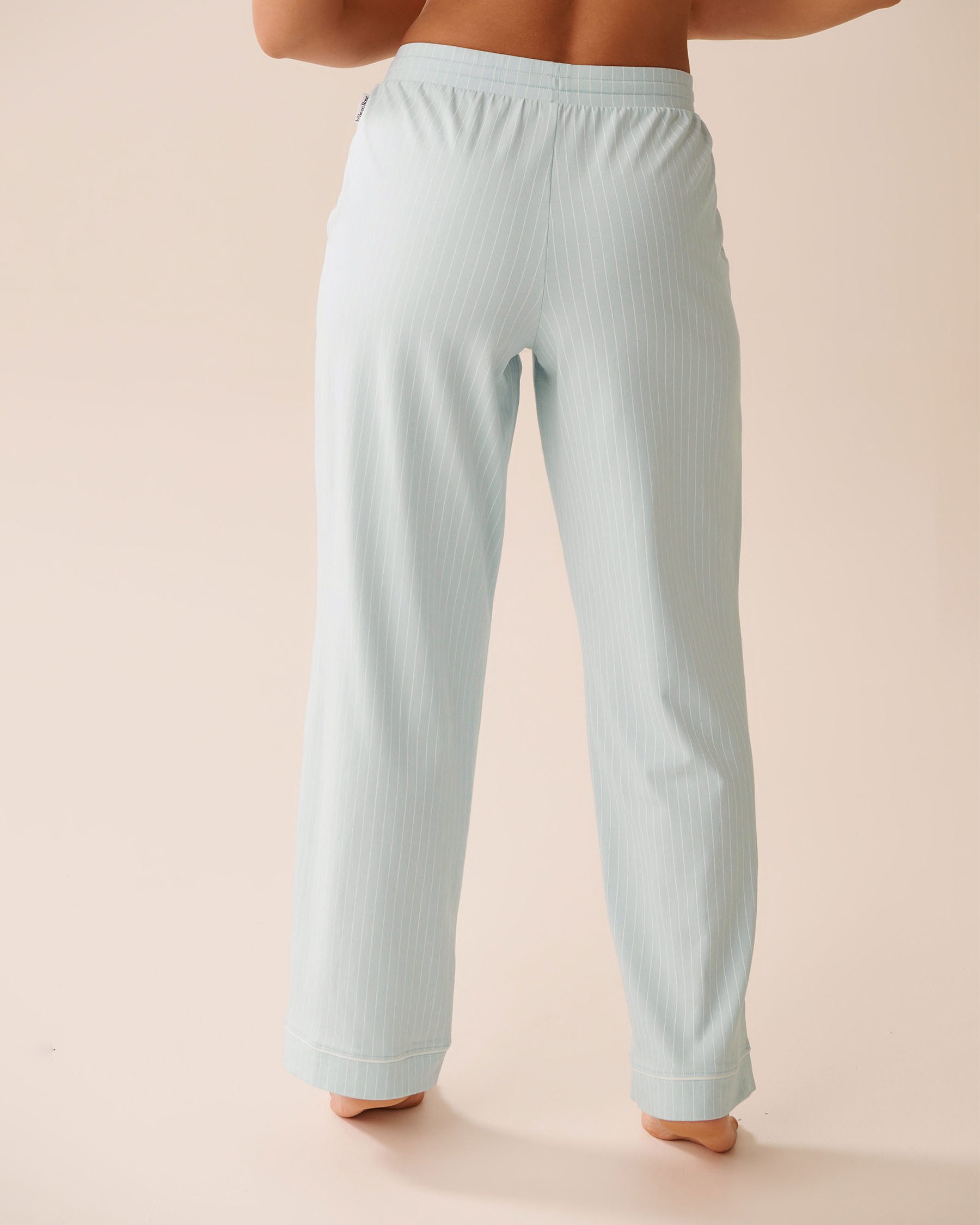 LA VIE EN ROSE Pantalon de pyjama en coton Rayures bleus & blanches 40200771 - Voir2