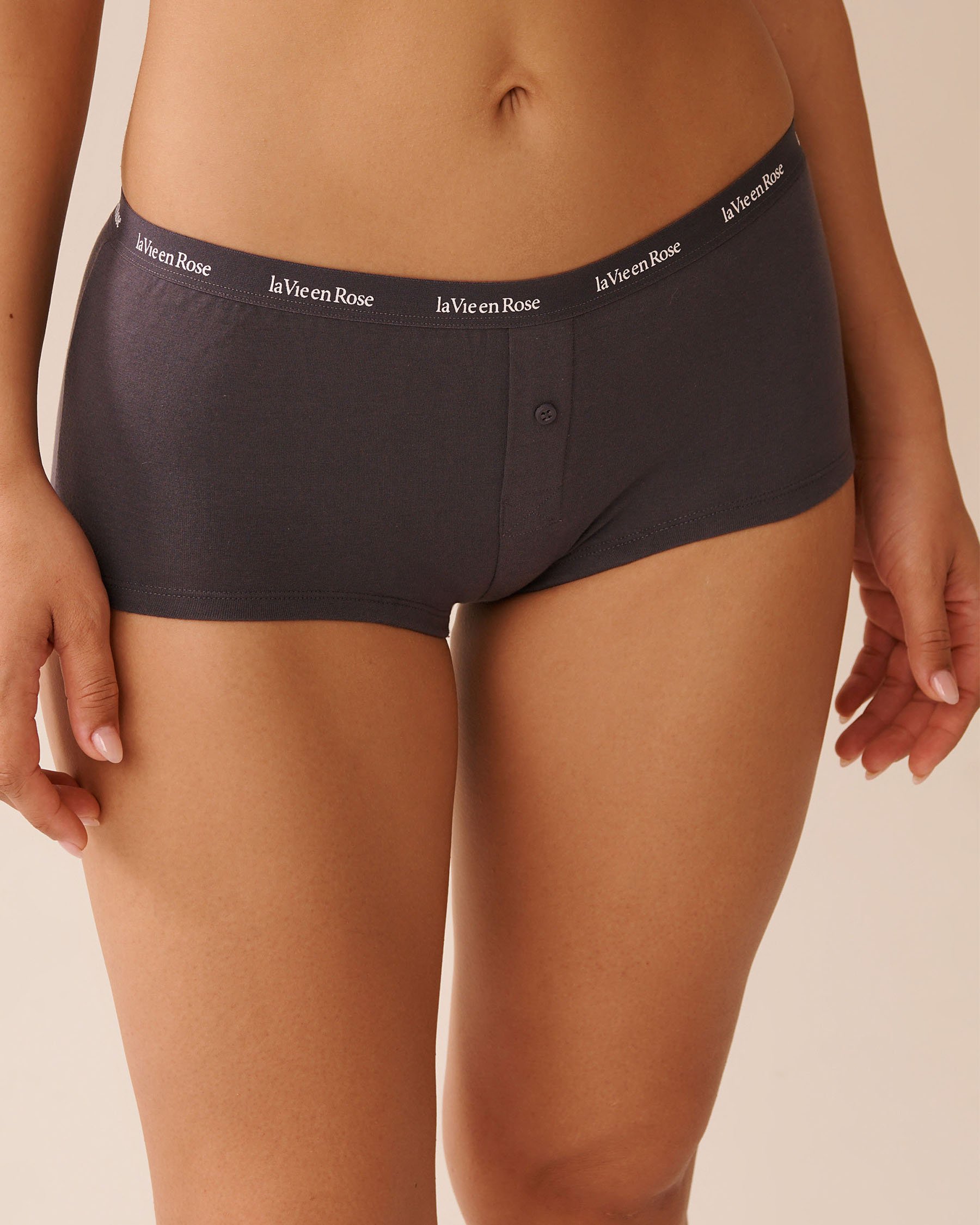 LA VIE EN ROSE Cotton Boyleg Panty Anthracite 20100644 - View1